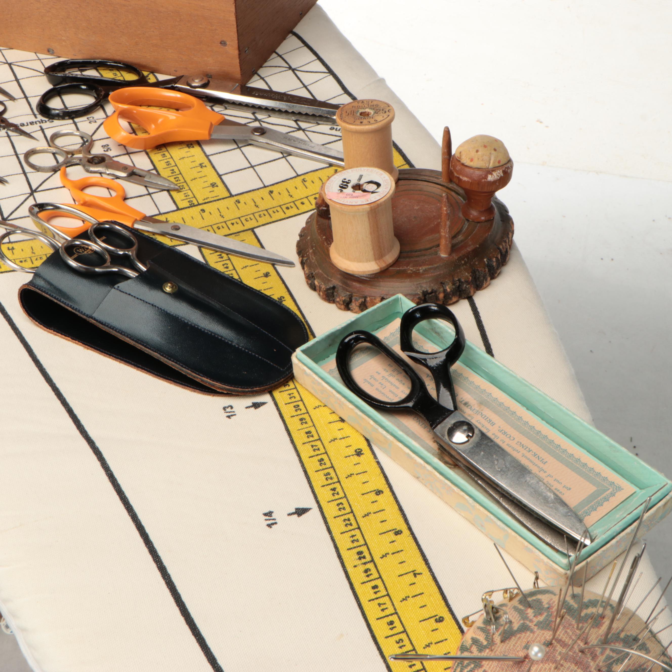 Ironing Board, June Tailor Wooden Spool Rack, and More Sewing Supplies