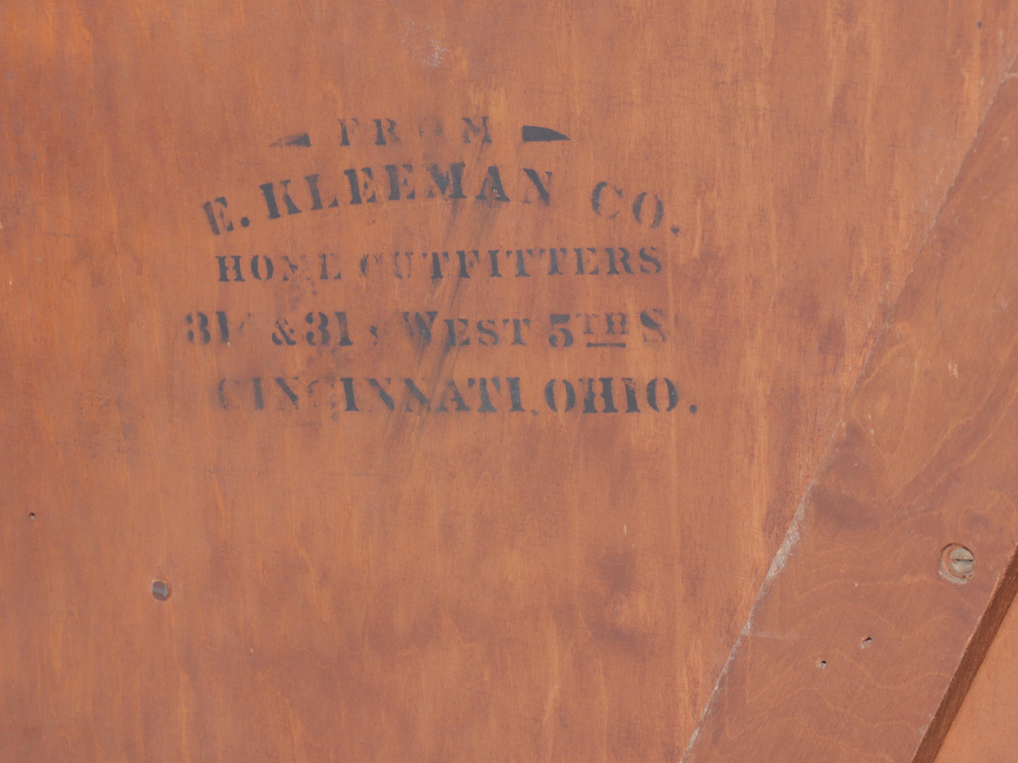 E. Kleeman Co. Jacobean Revival Style Mahogany and Waterfall Veneer Bed