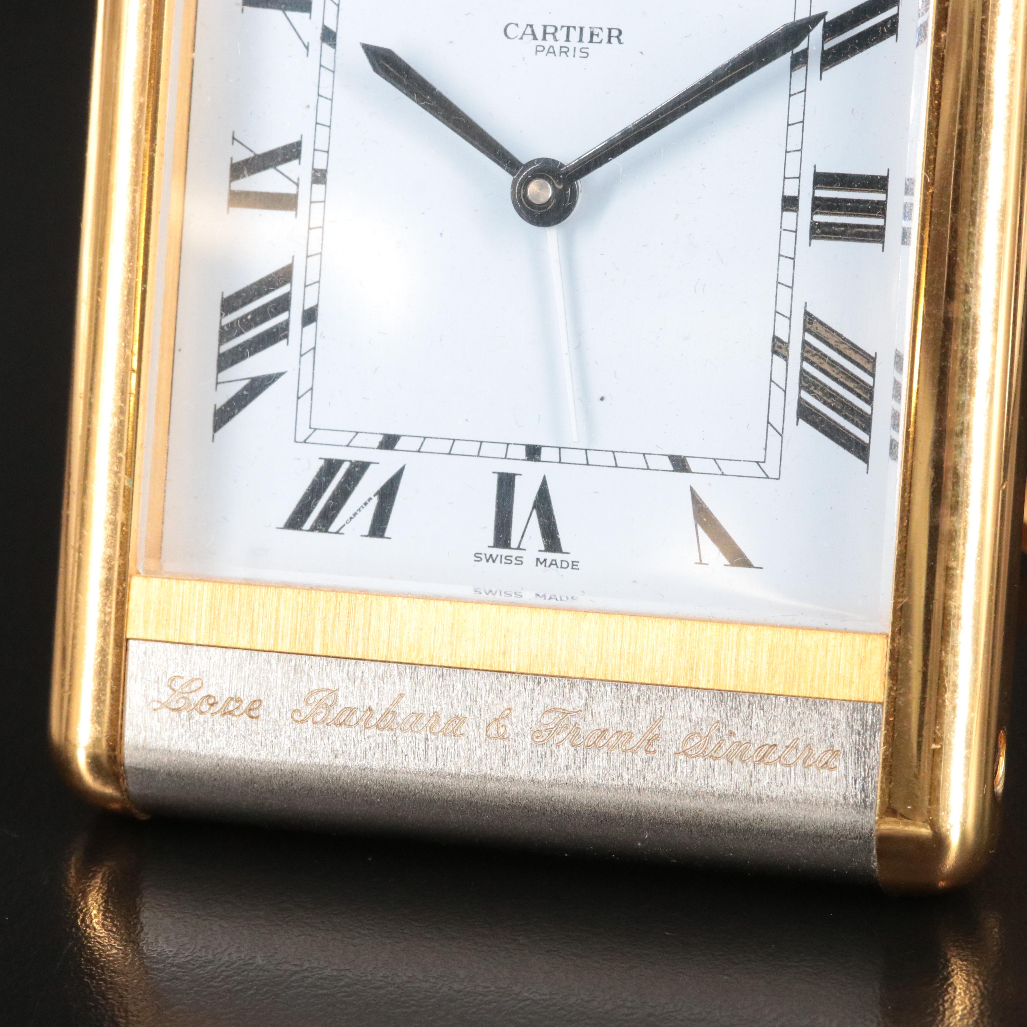 Cartier Les Must de Cartier Two-Tone Swiss Quartz Travel/Desk Alarm Clock