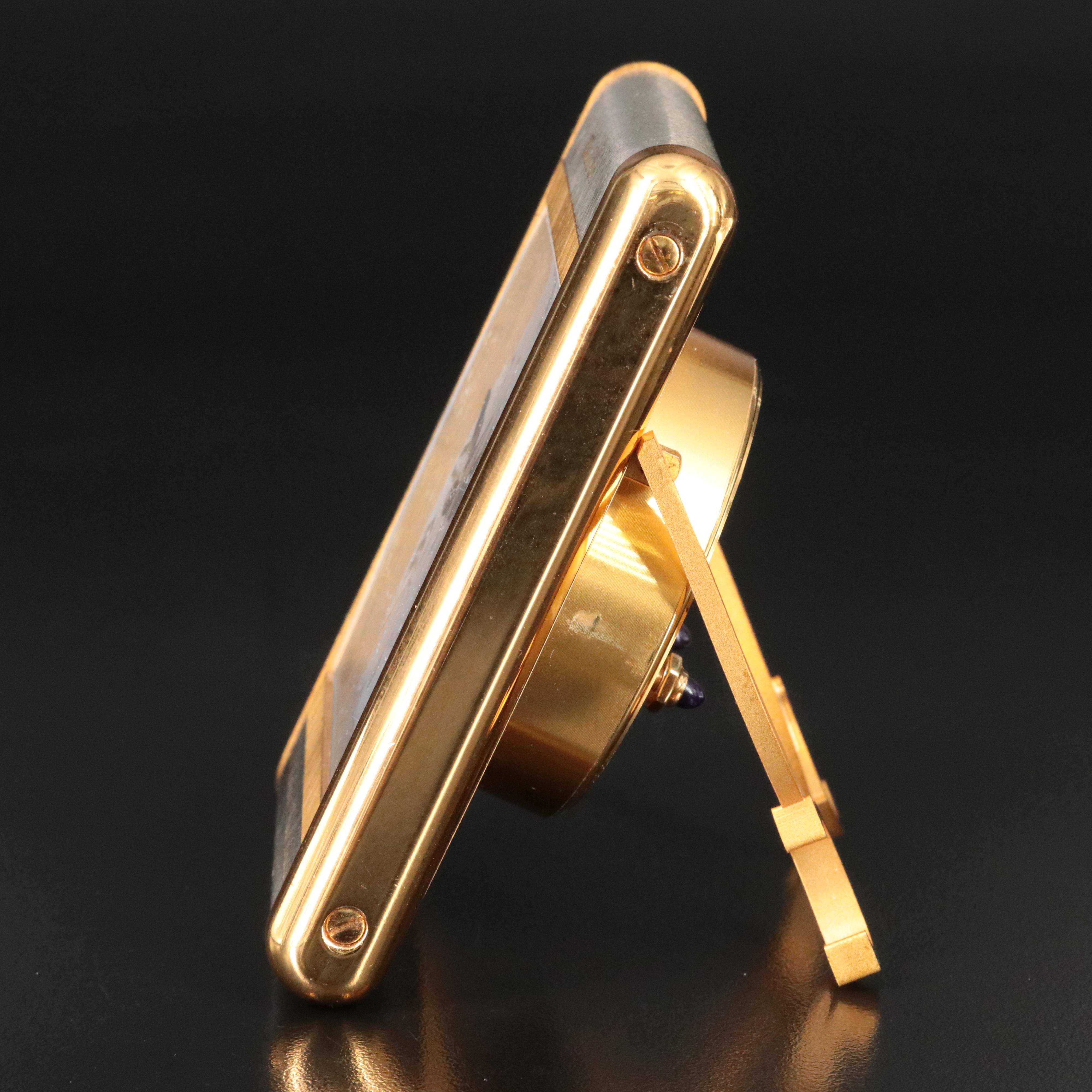 Cartier Les Must de Cartier Two-Tone Swiss Quartz Travel/Desk Alarm Clock