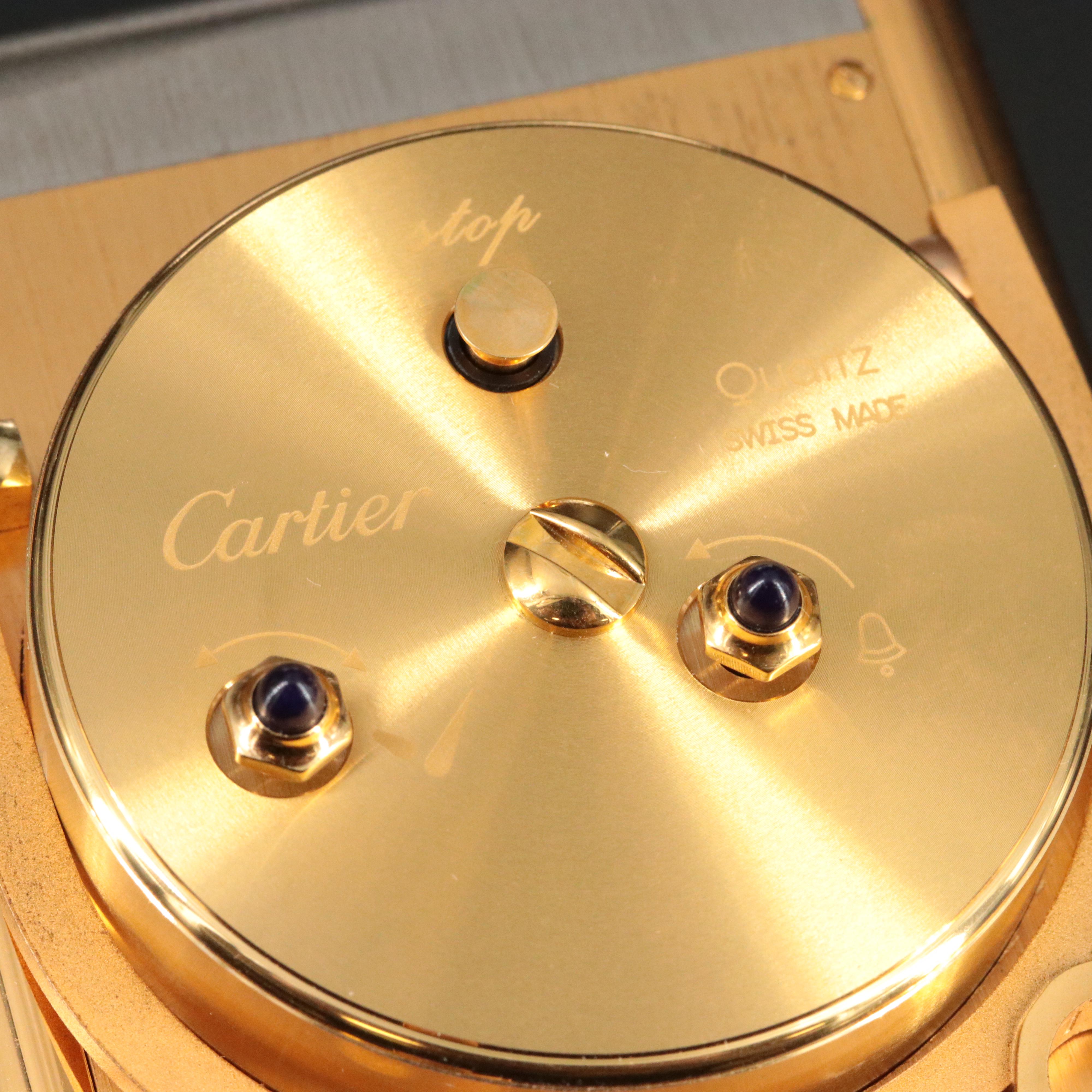 Cartier Les Must de Cartier Two-Tone Swiss Quartz Travel/Desk Alarm Clock