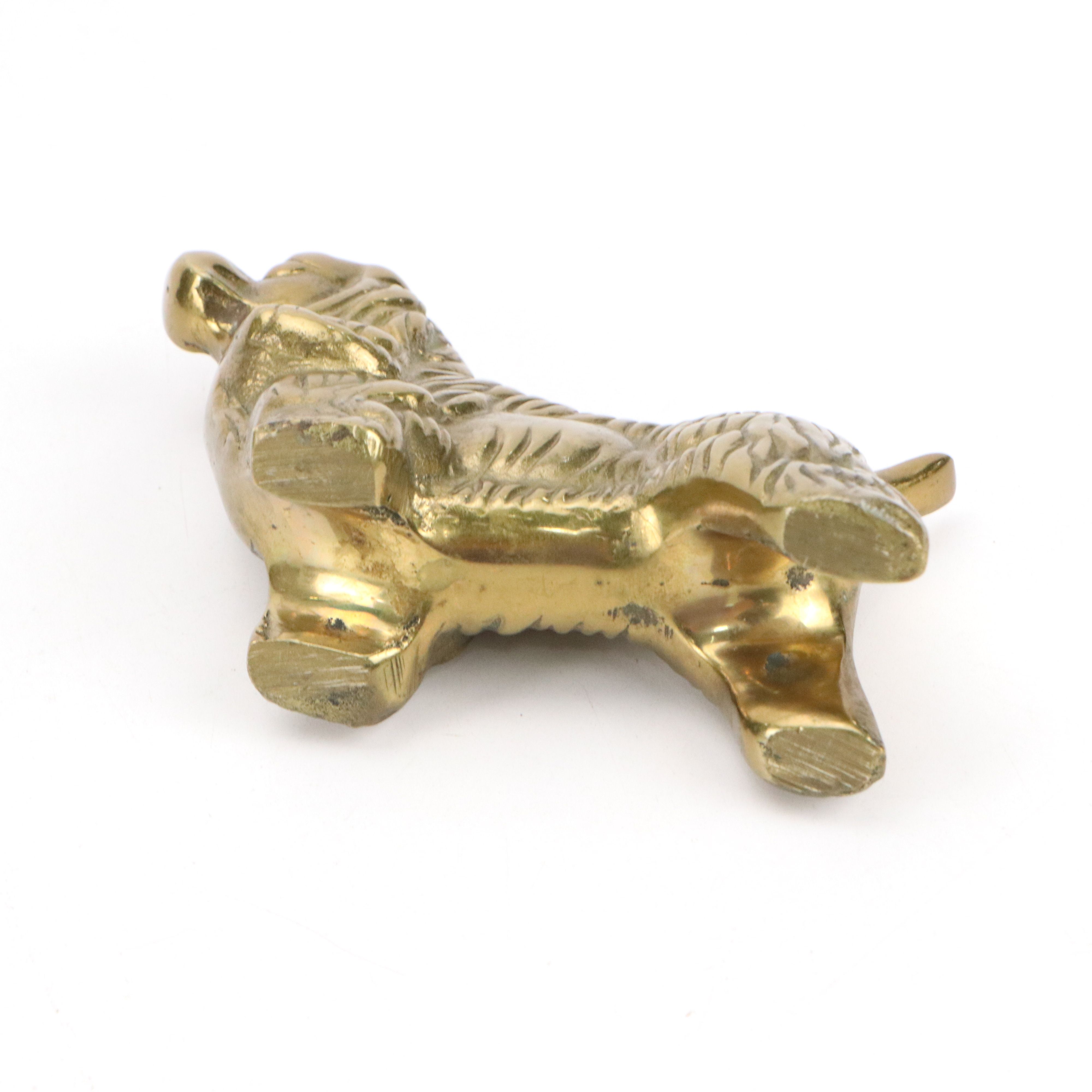 Vintage Dog Paperweights and Wood Bookend with Other Animal Figurines