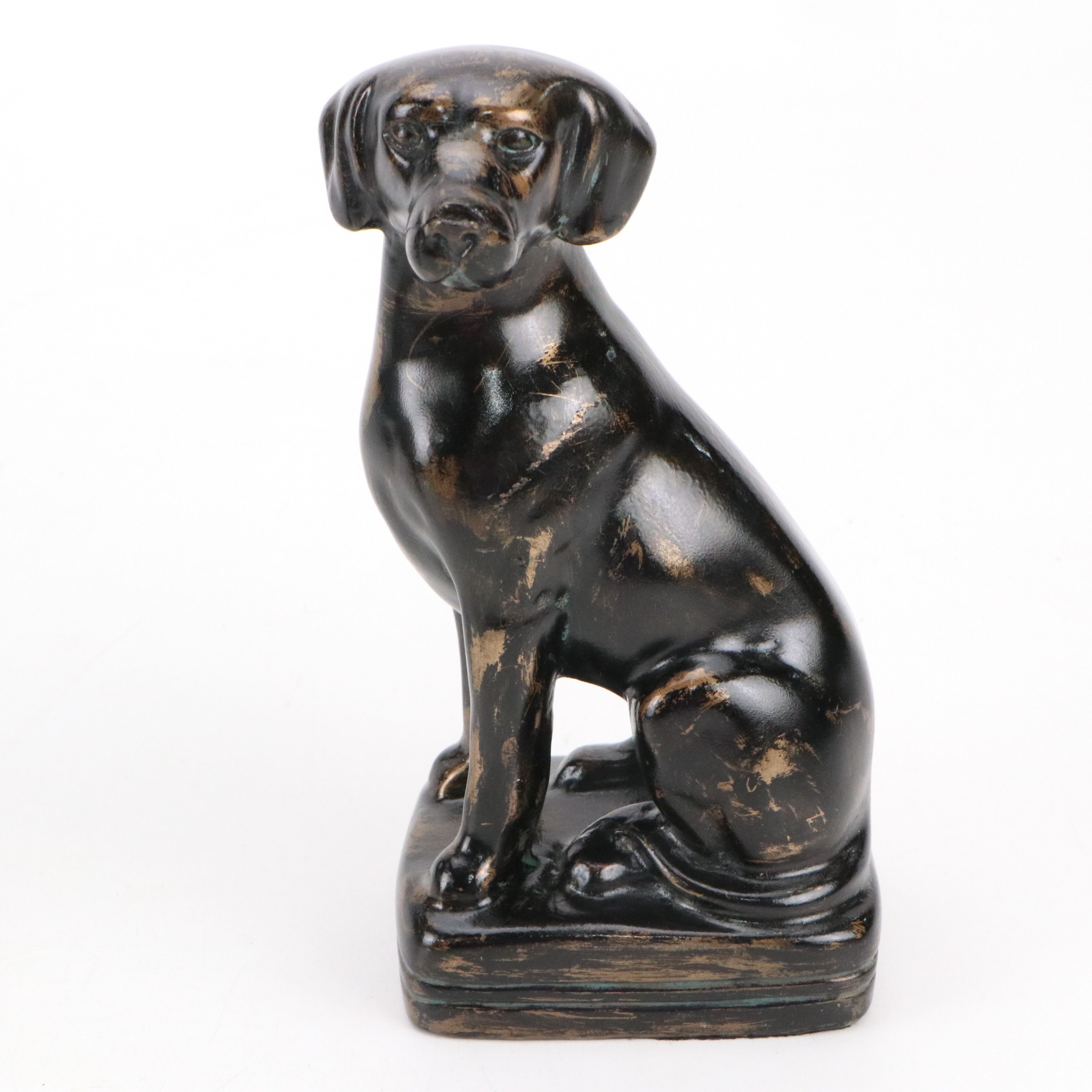 Vintage Dog Paperweights and Wood Bookend with Other Animal Figurines