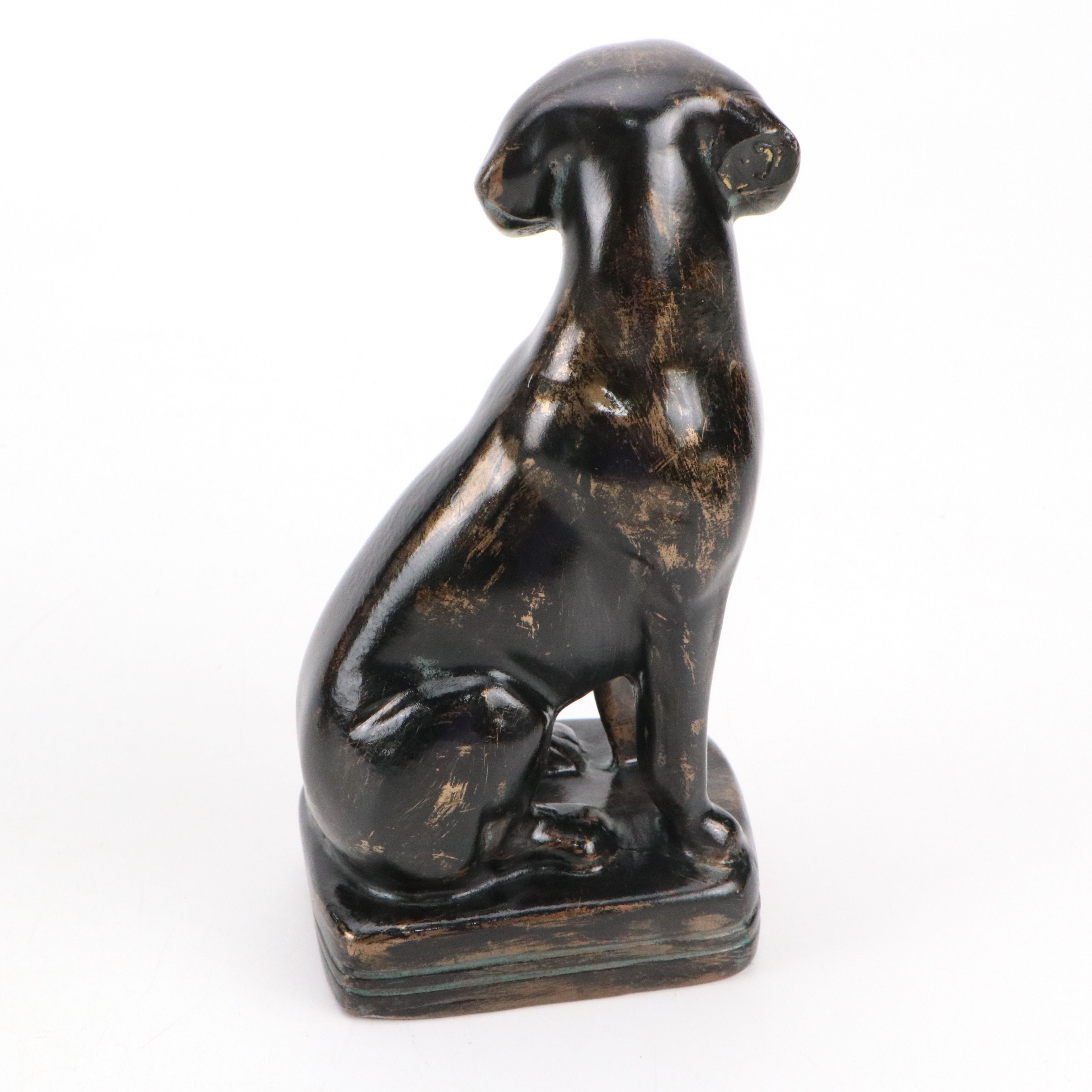 Vintage Dog Paperweights and Wood Bookend with Other Animal Figurines