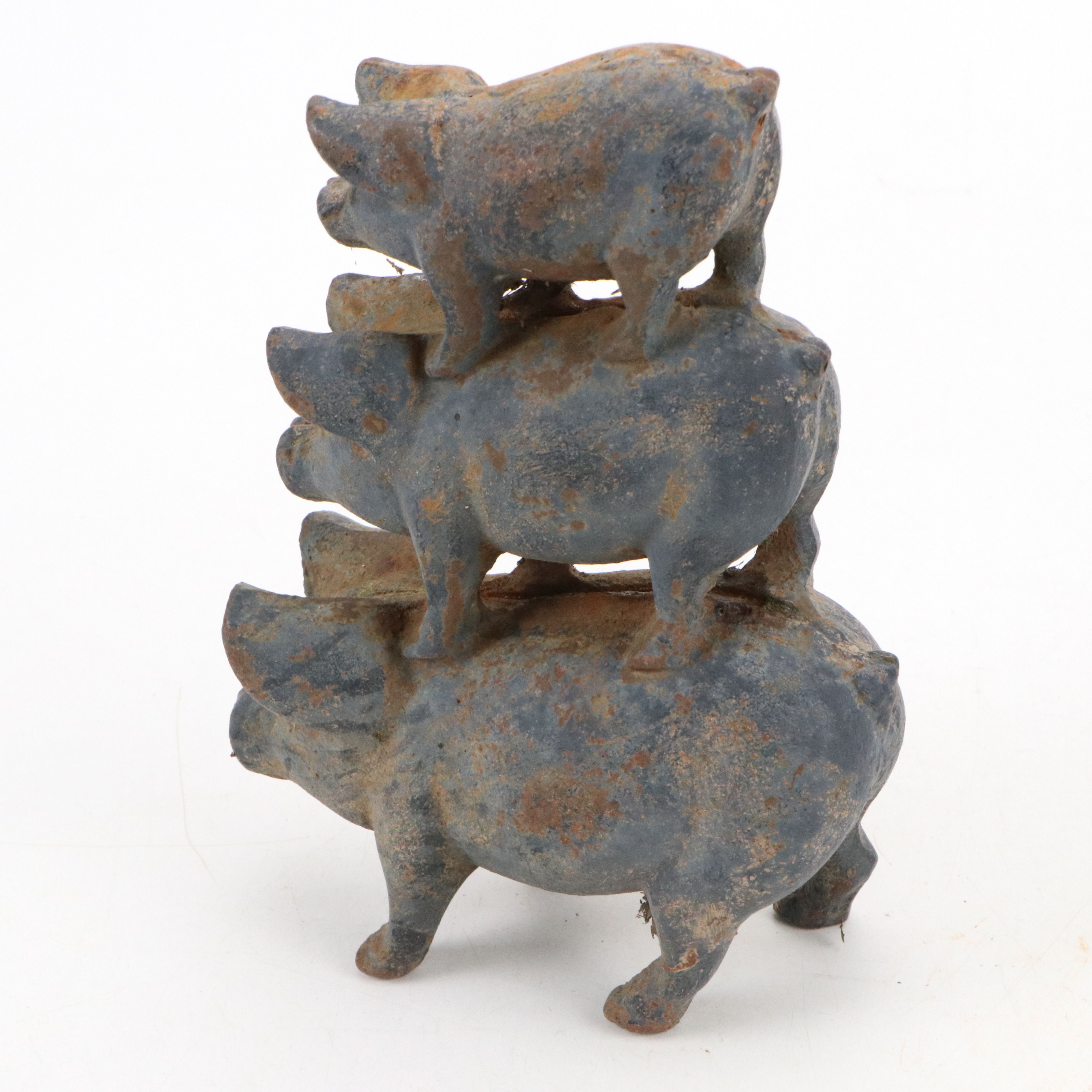 Vintage Dog Paperweights and Wood Bookend with Other Animal Figurines