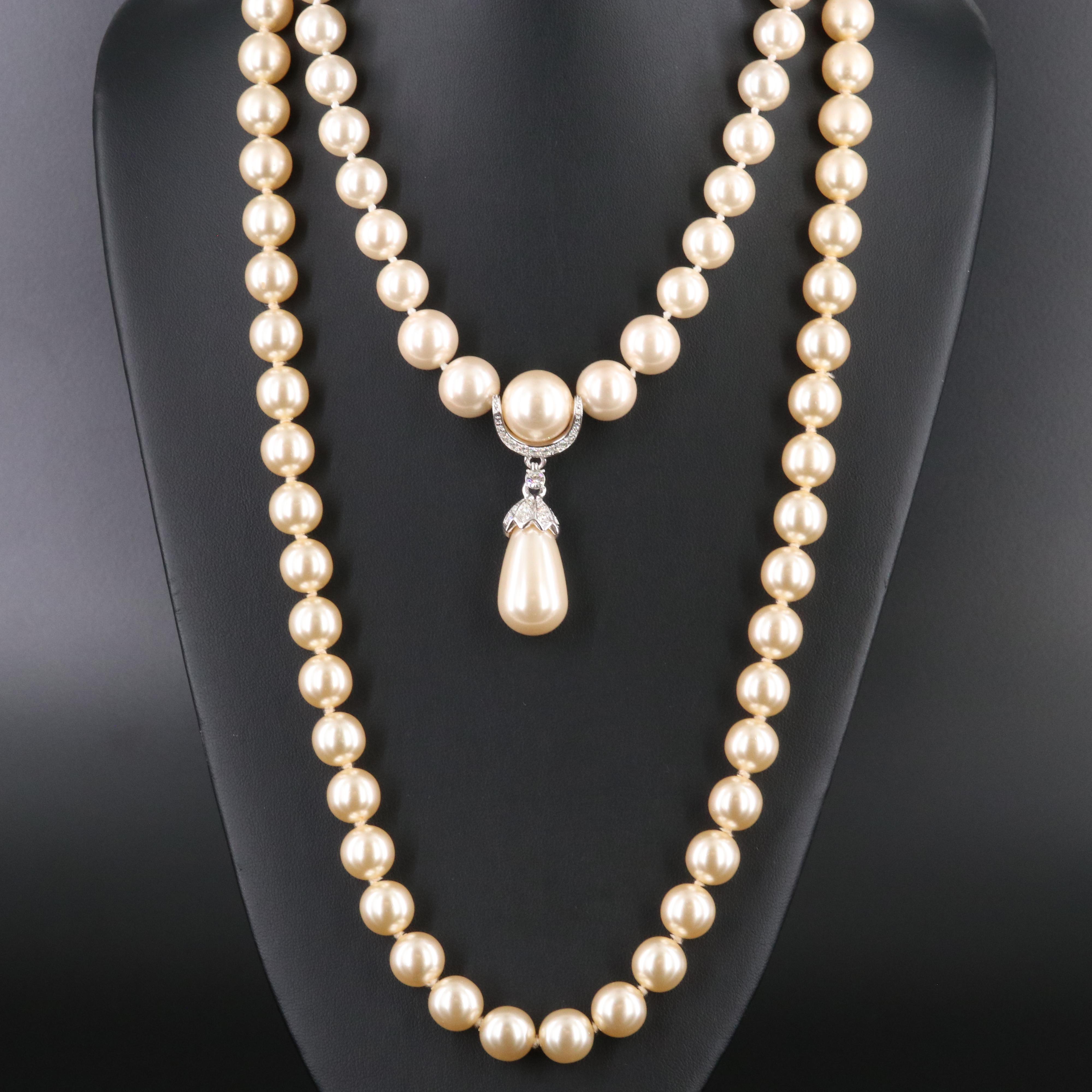 Kenneth Jay Lane Watch, Necklaces and Earrings with Crystal and Faux Pearls