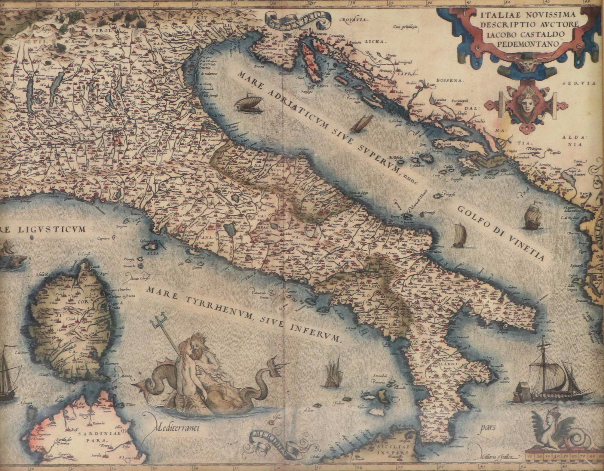 Offset Lithograph Map After Abraham Ortelius of Italy and More