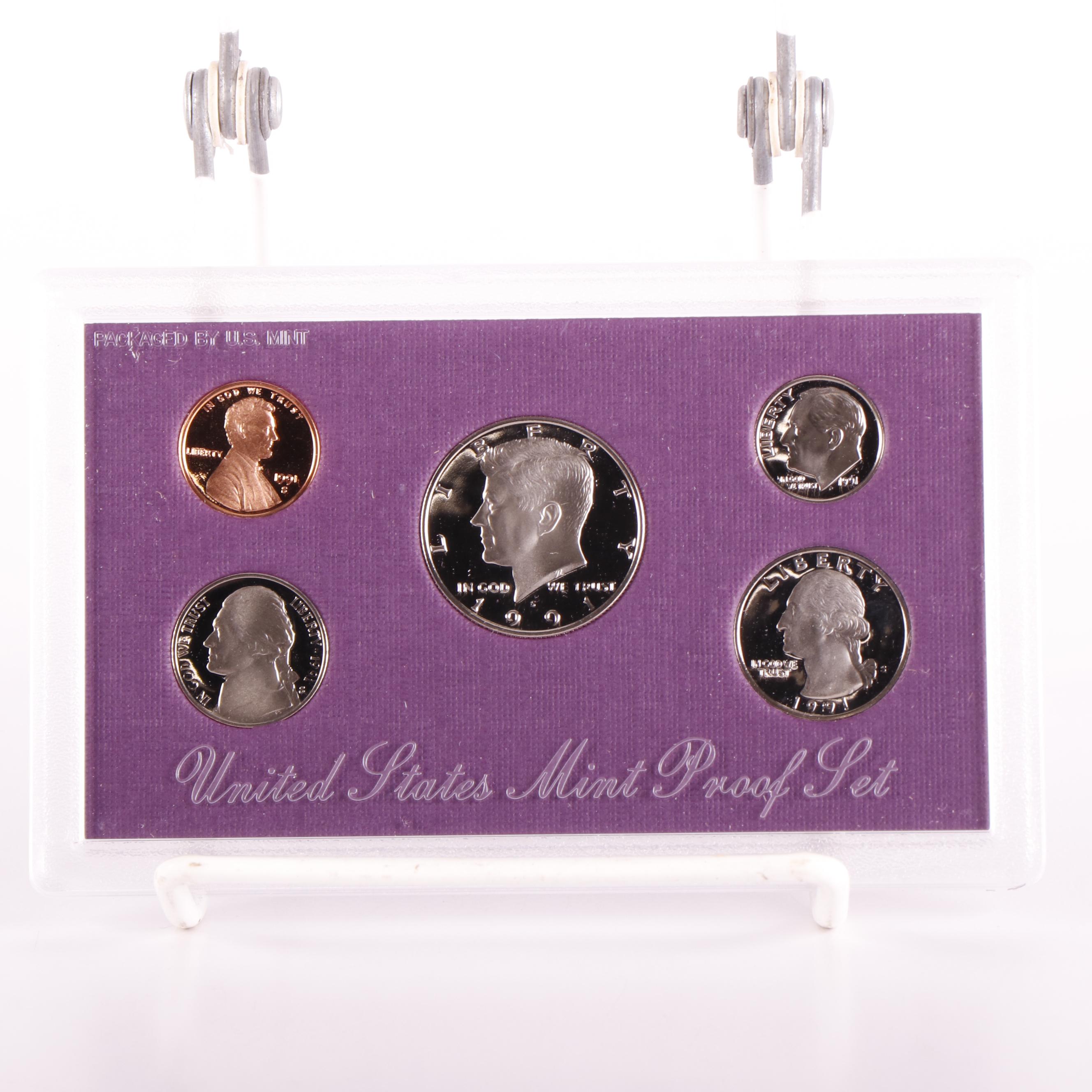 Seven 1991 U.S. Mint Proof Sets