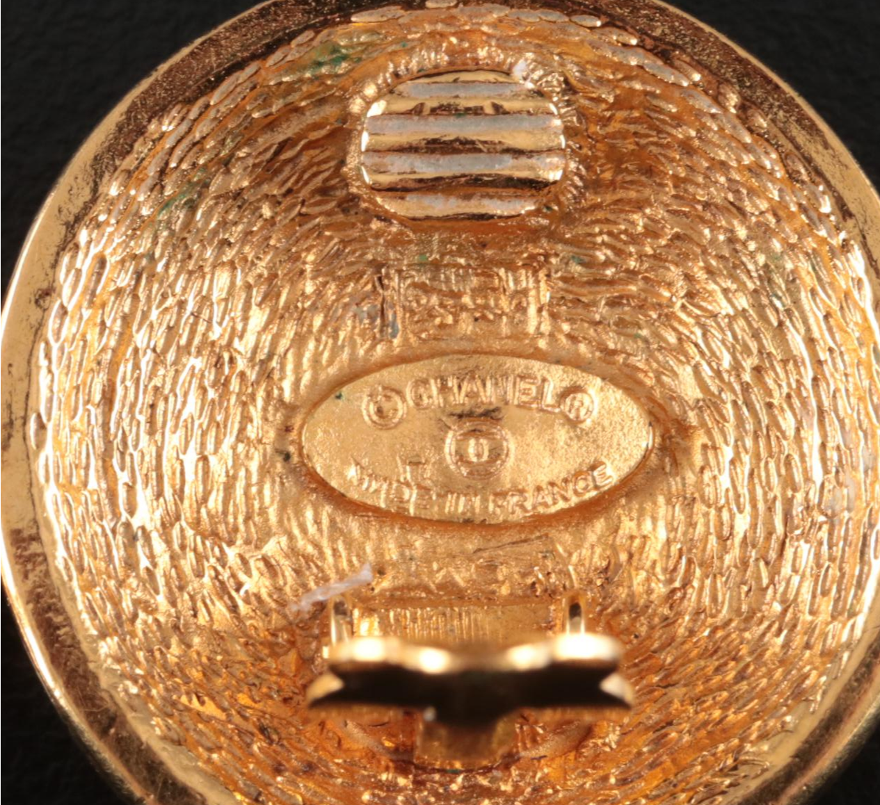 Chanel CC Quilted Button Earrings