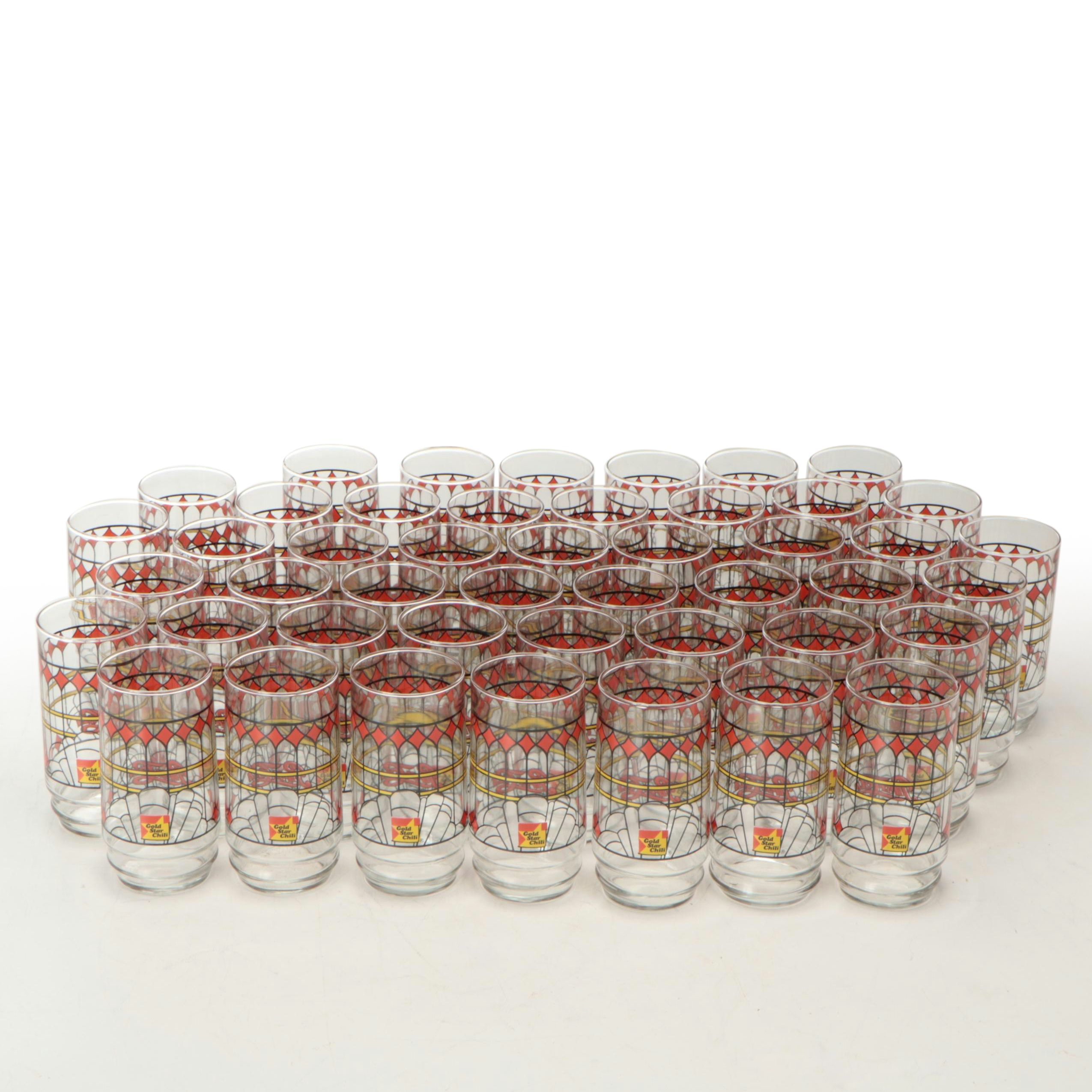 Indiana Glass Gold Star Chili Pepsi-Cola Tumblers