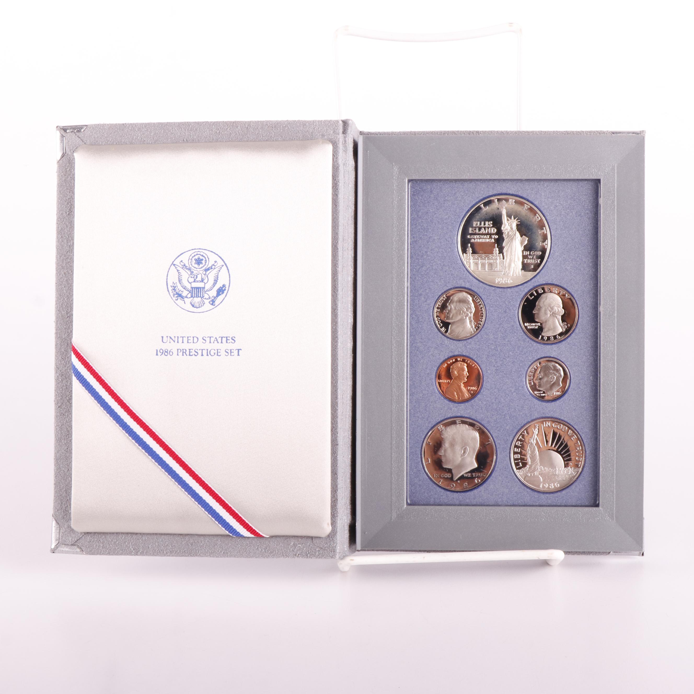 Group of Four U.S. Prestige Proof Sets 1984, 1986, 1992, and 1993