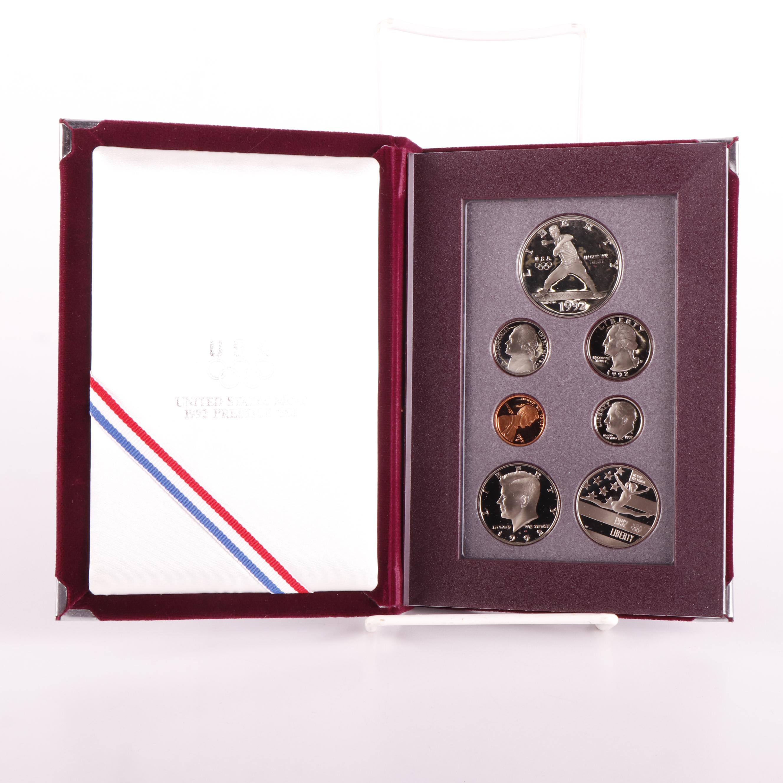 Group of Four U.S. Prestige Proof Sets 1984, 1986, 1992, and 1993