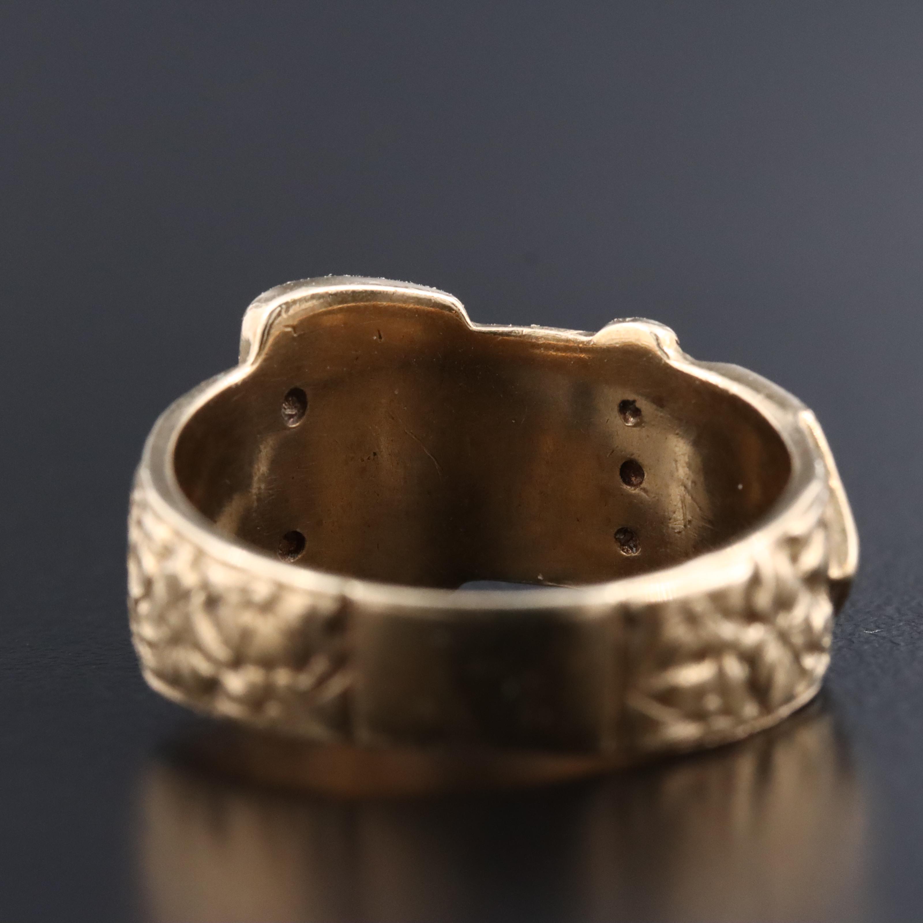 Early 1900s 9K 0.07 CTW Diamond Buckle Ring