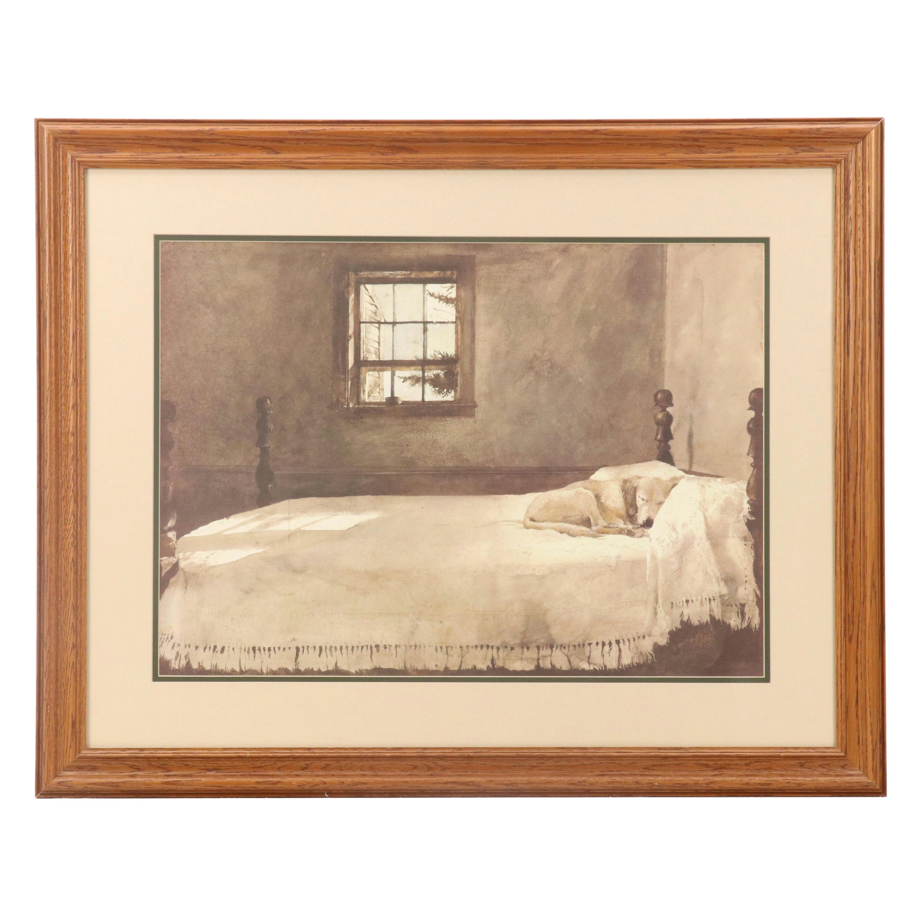 Offset Lithograph After Andrew Wyeth "Master Bedroom"