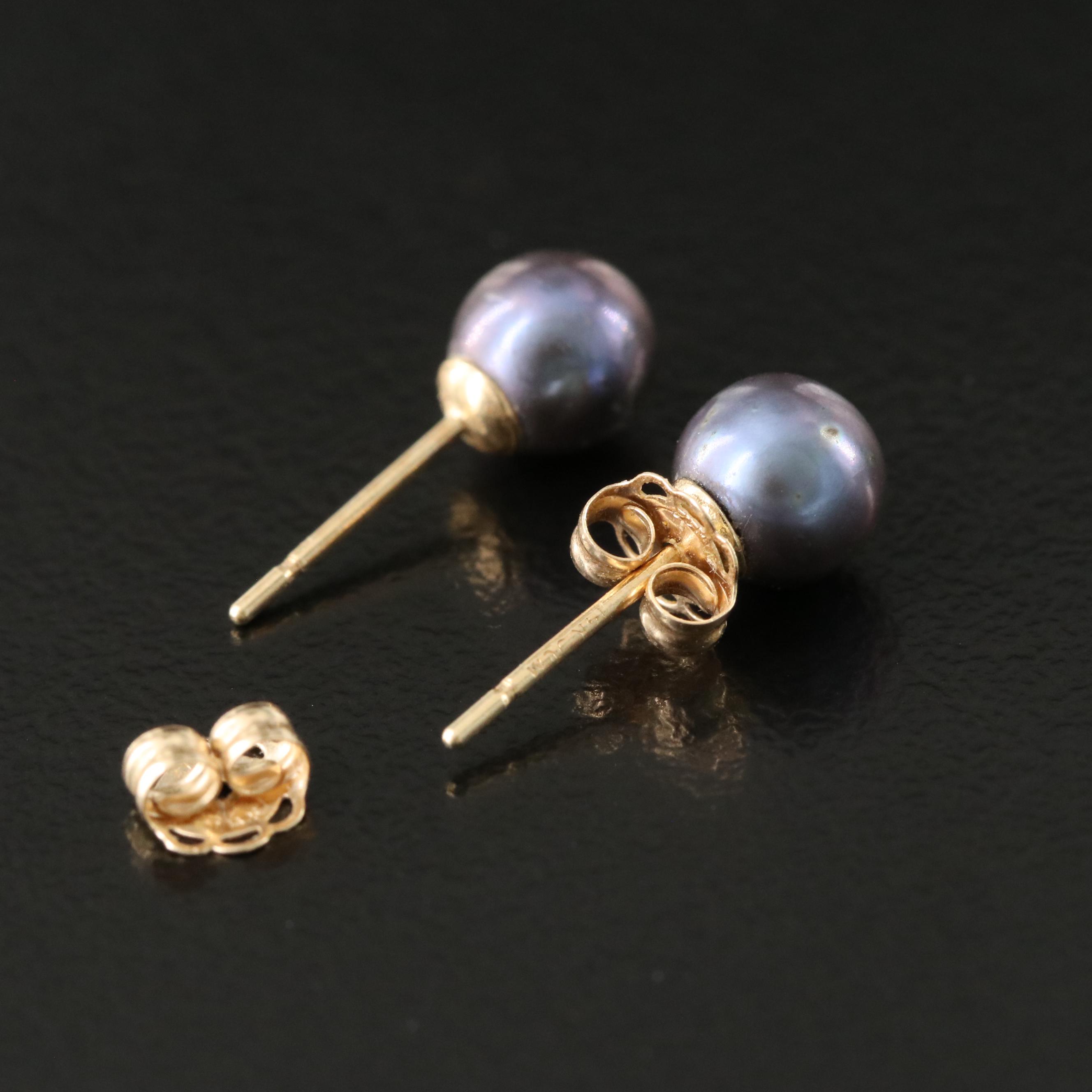 14K Pearl Stud Earrings