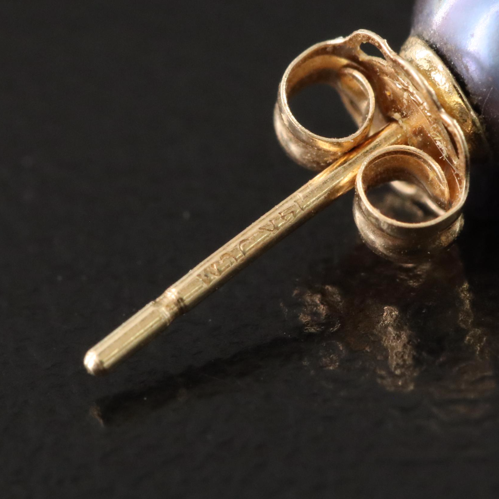 14K Pearl Stud Earrings