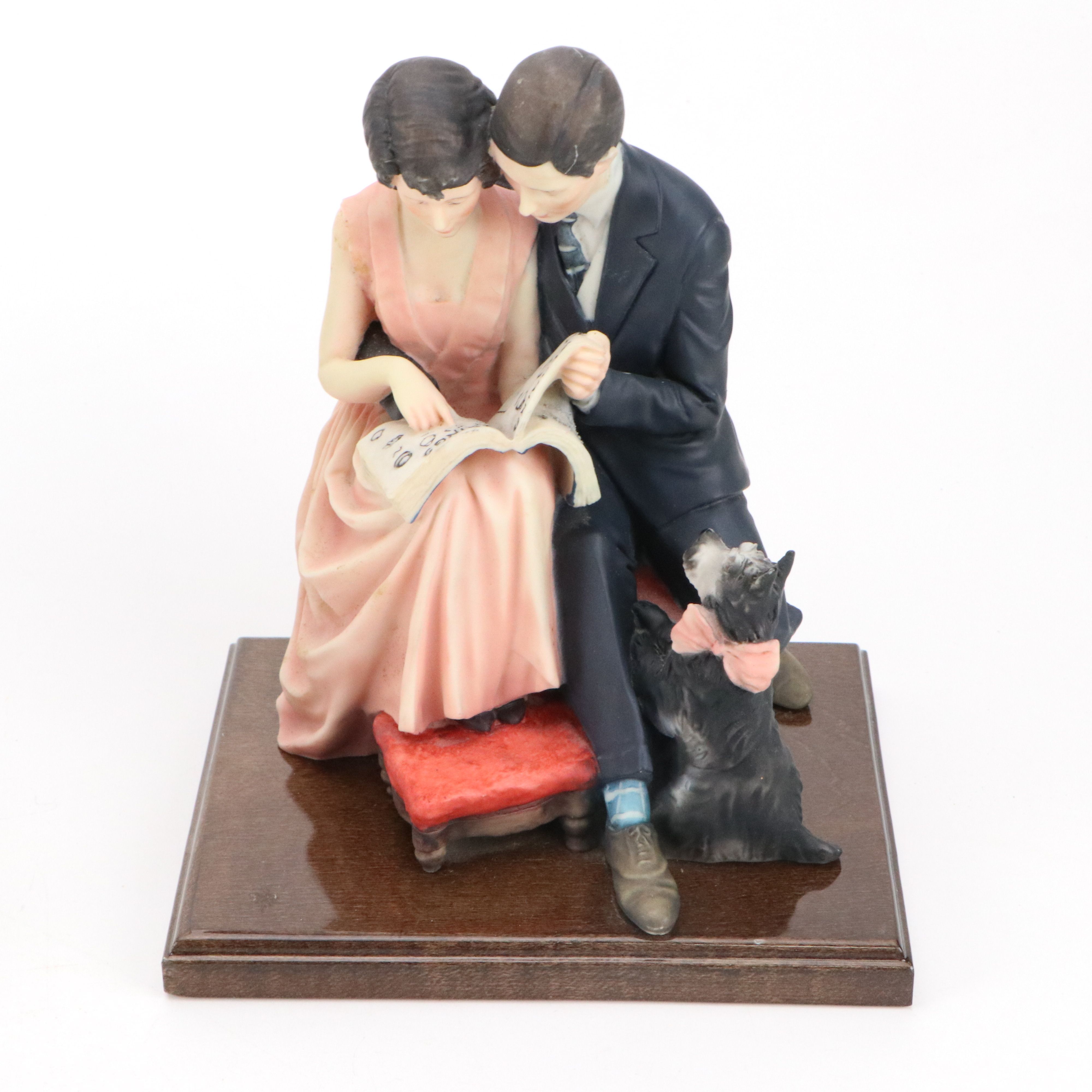 Knowles "A Couple's Commitmet" Plate with Figurines after Norman Rockwell