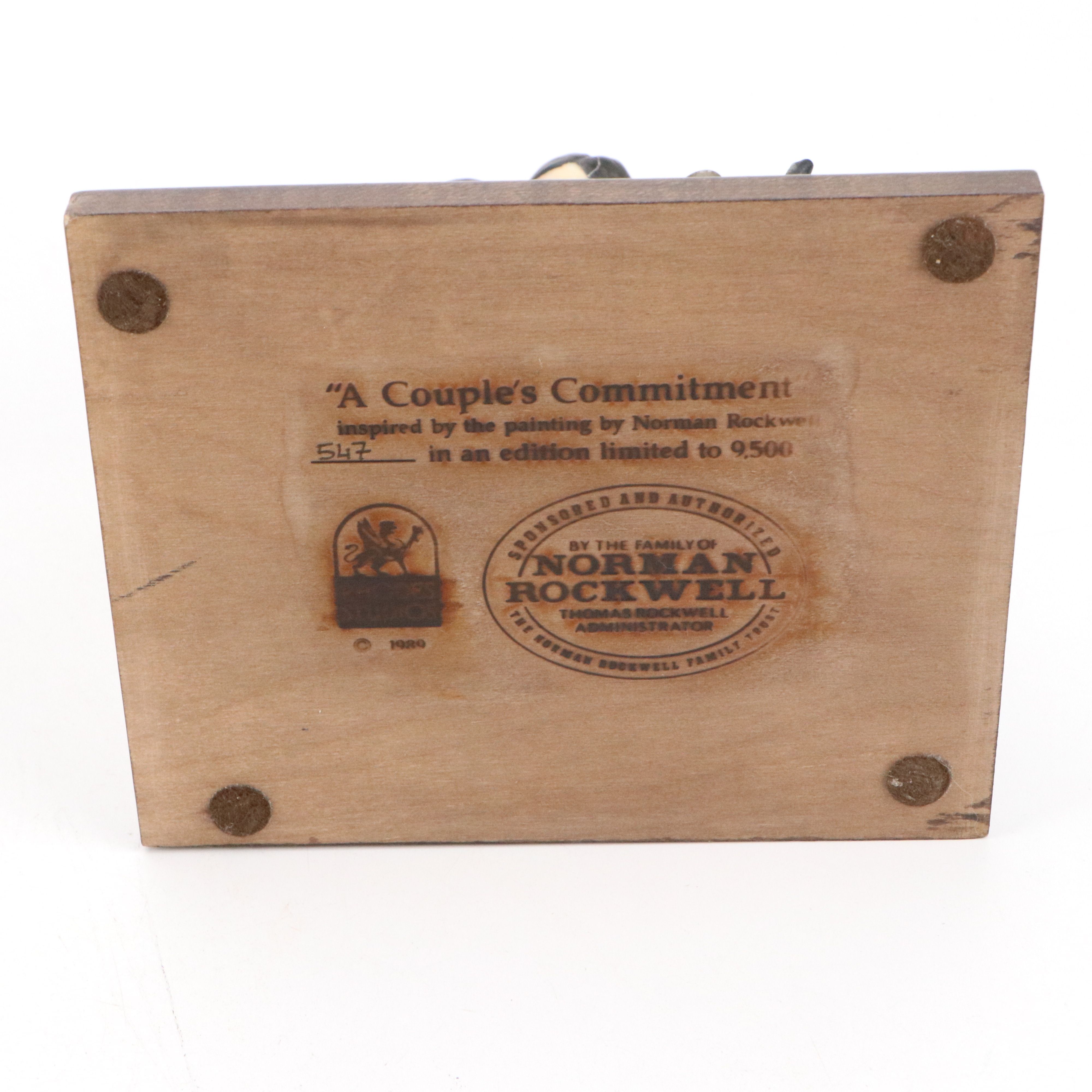 Knowles "A Couple's Commitmet" Plate with Figurines after Norman Rockwell