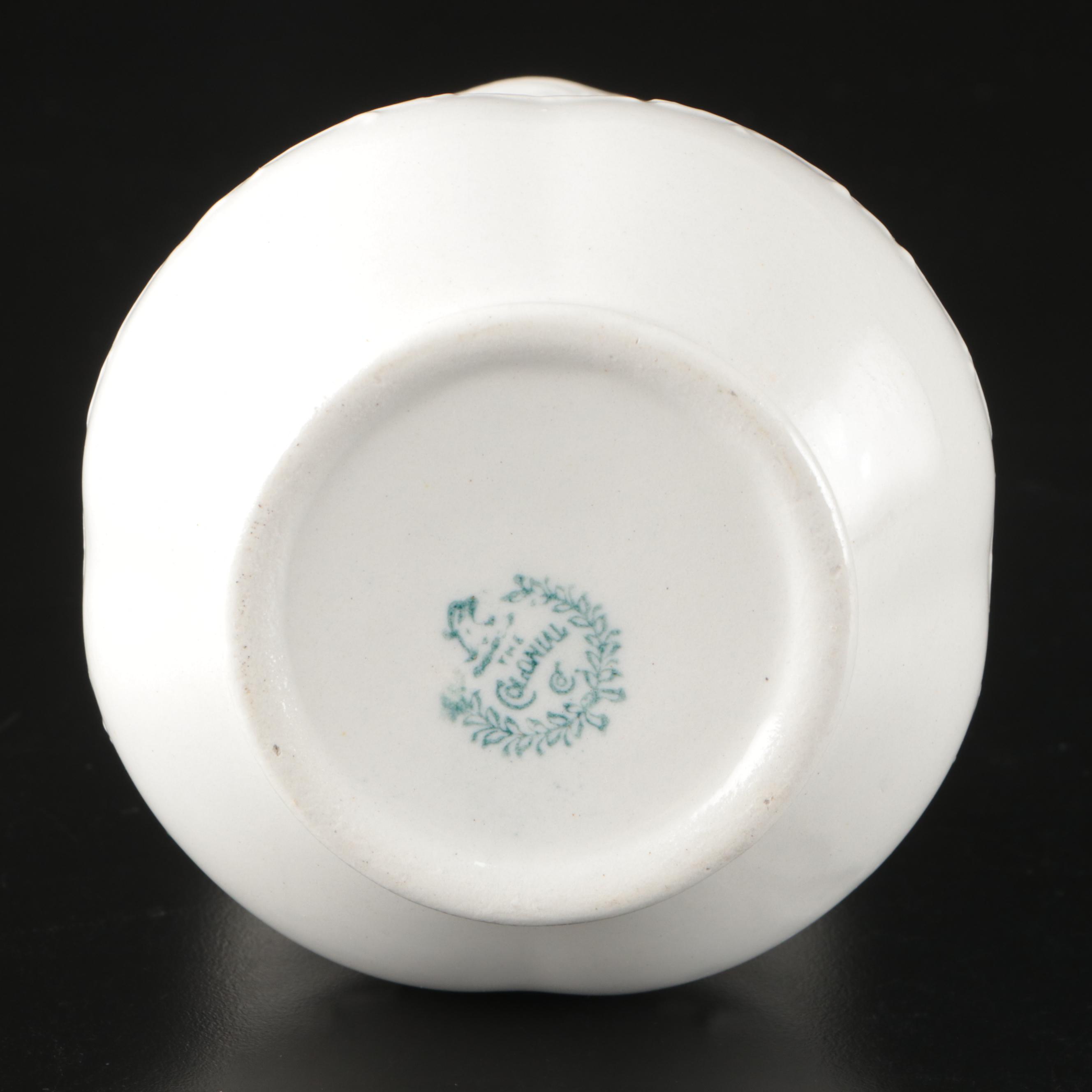 Wood Handled Ironstone Chamber Pot with Porcelain Vase