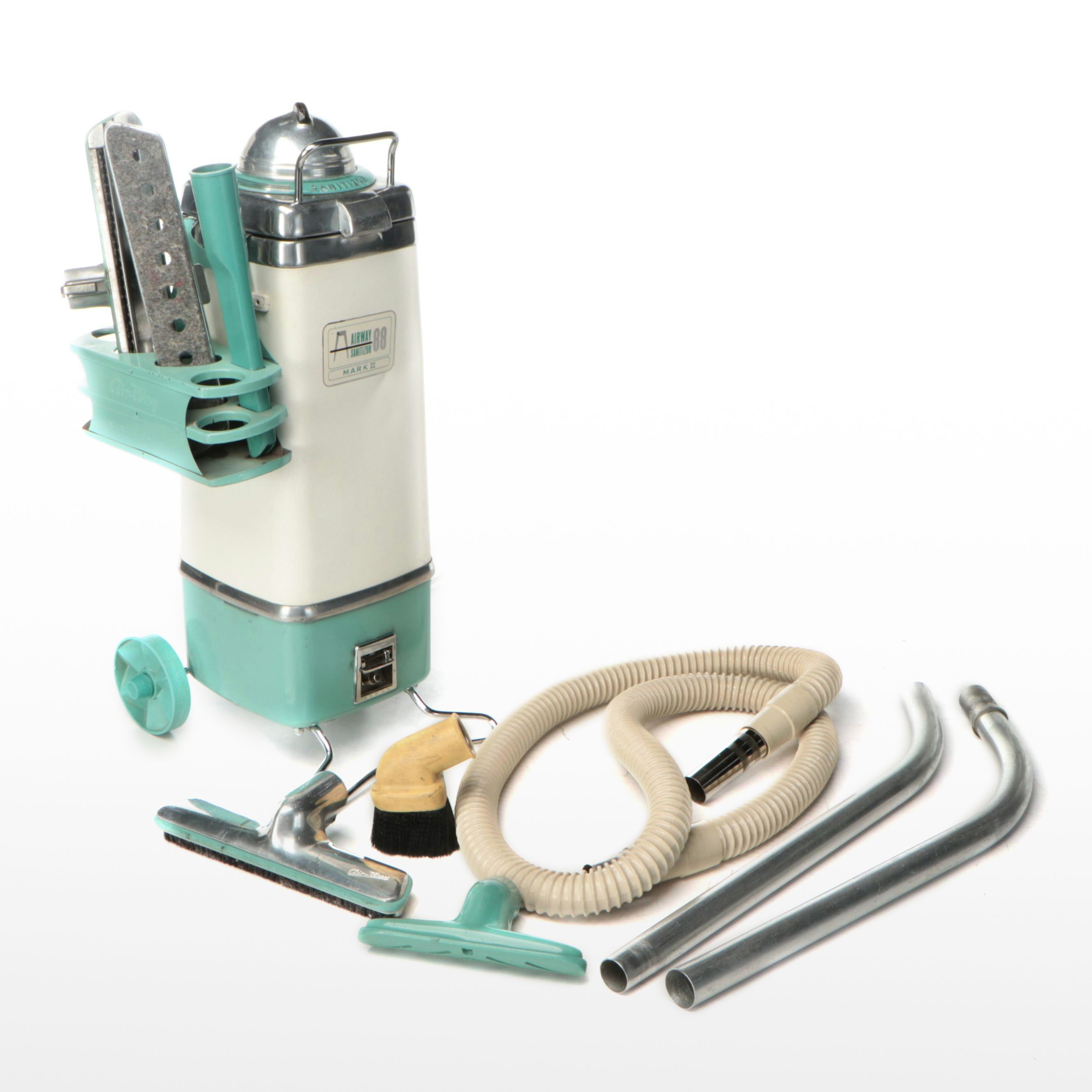 Air-Way 88 Mark II Air Sanitizor Vacuum and Attachments, Mid-20th Century
