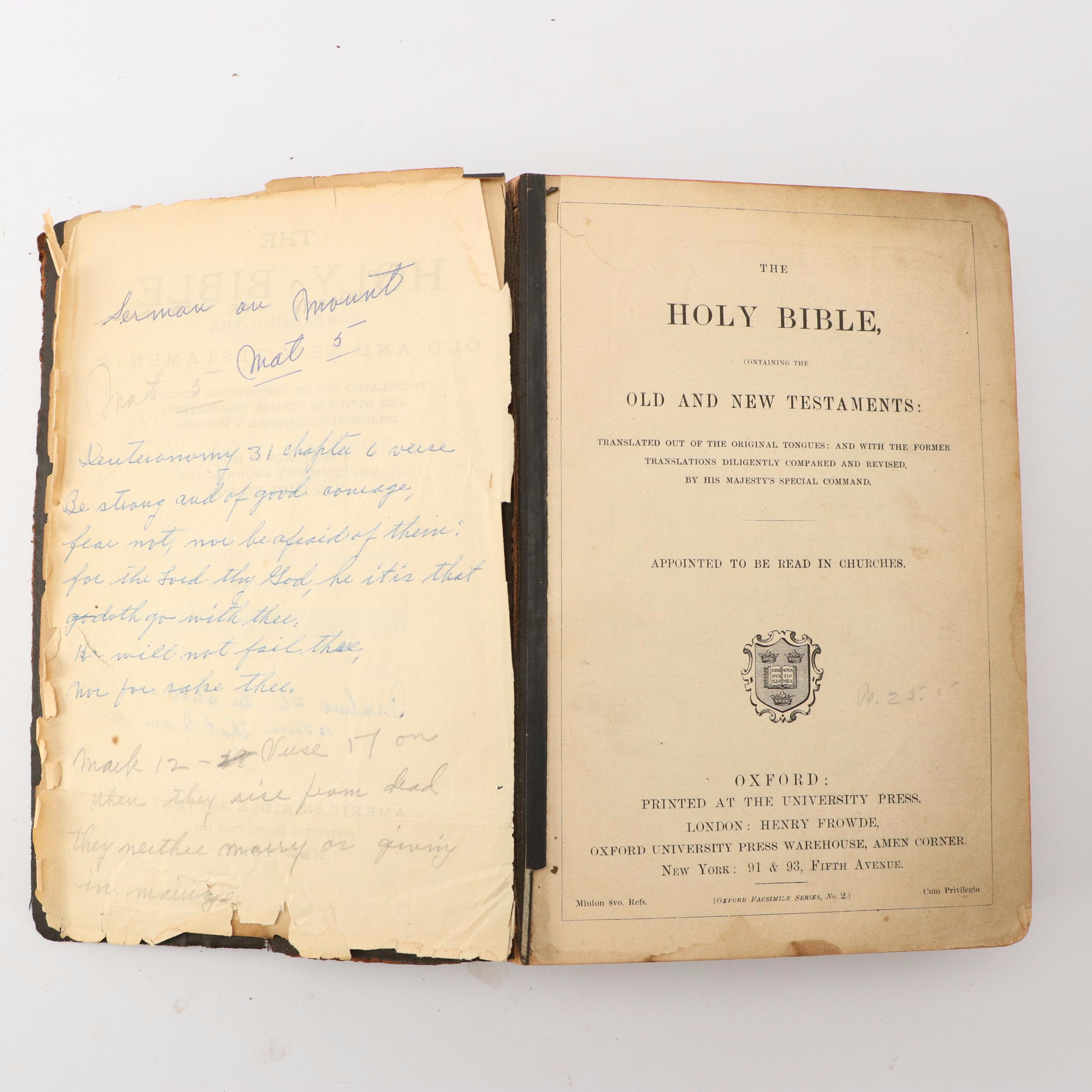 "The Holy Bible" and More Bibles, Late 19th to Mid-20th Century