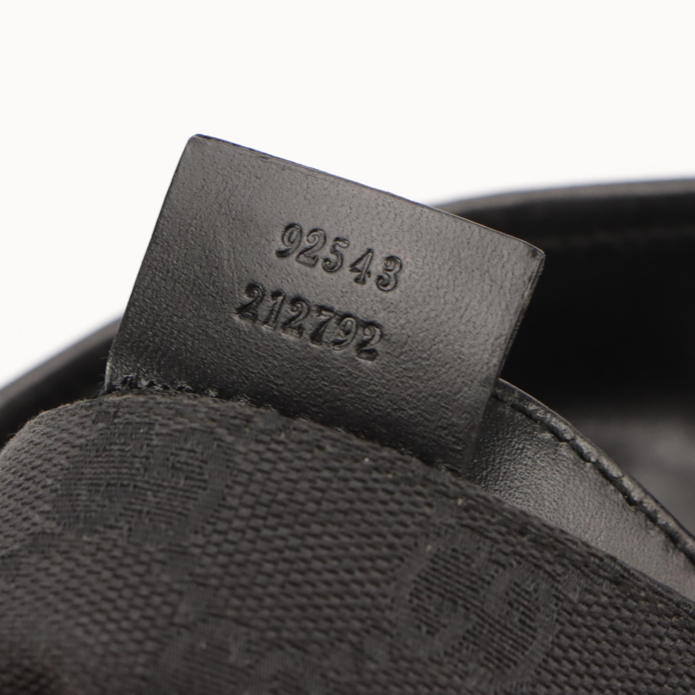 Gucci Front-Flap Belt Bag in Black GG Canvas and Leather Trim