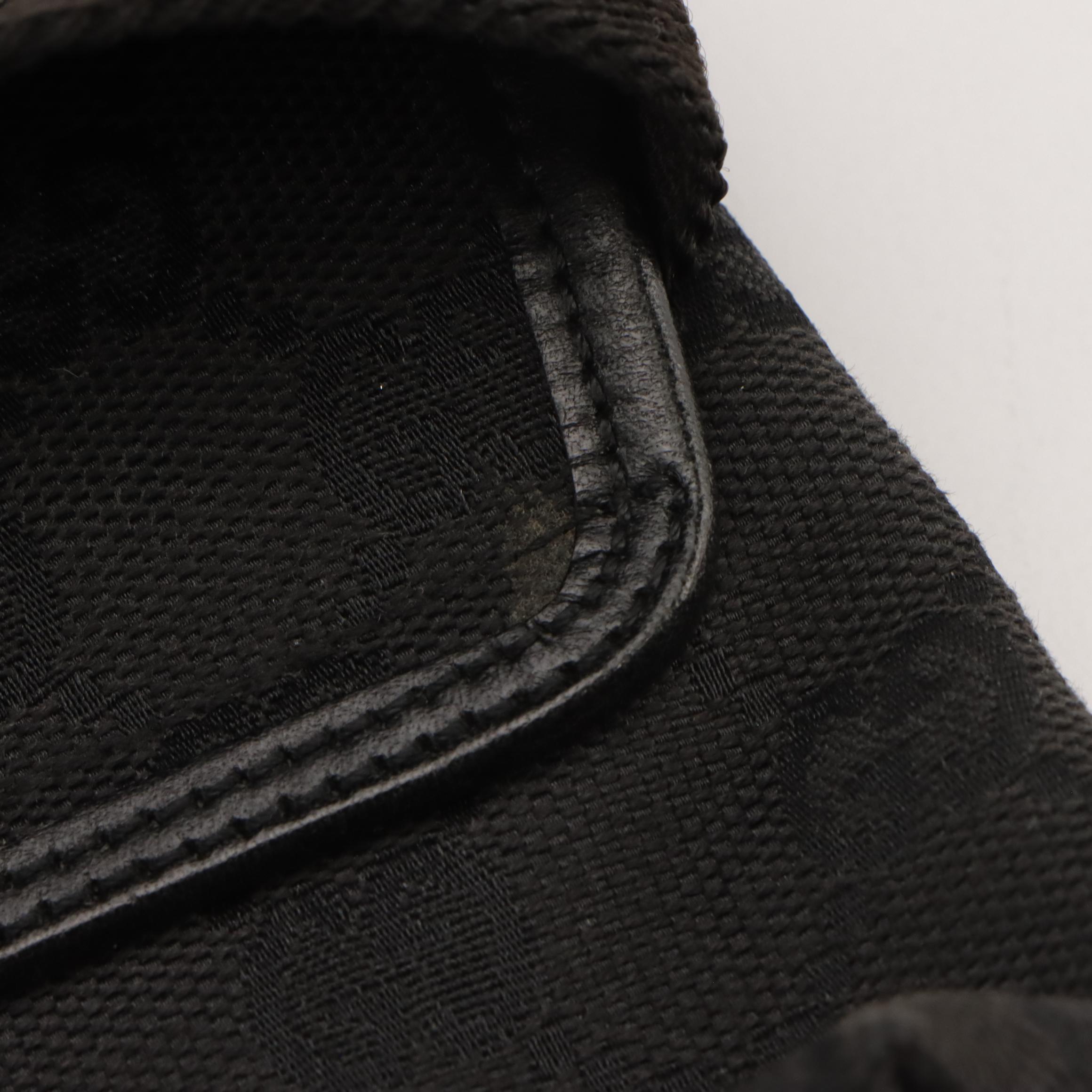 Gucci Front-Flap Belt Bag in Black GG Canvas and Leather Trim