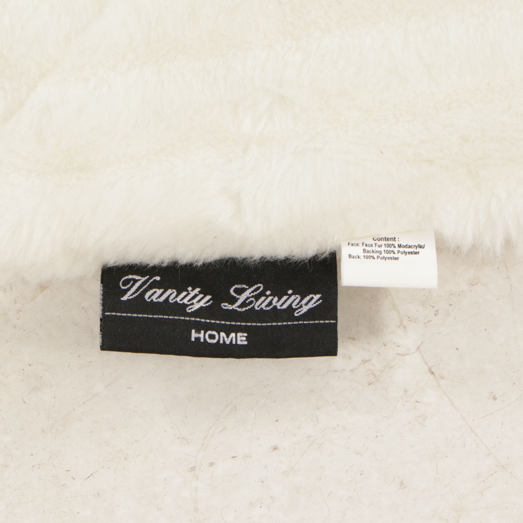 Vanity Living Ivory Faux Fur Throw Blanket