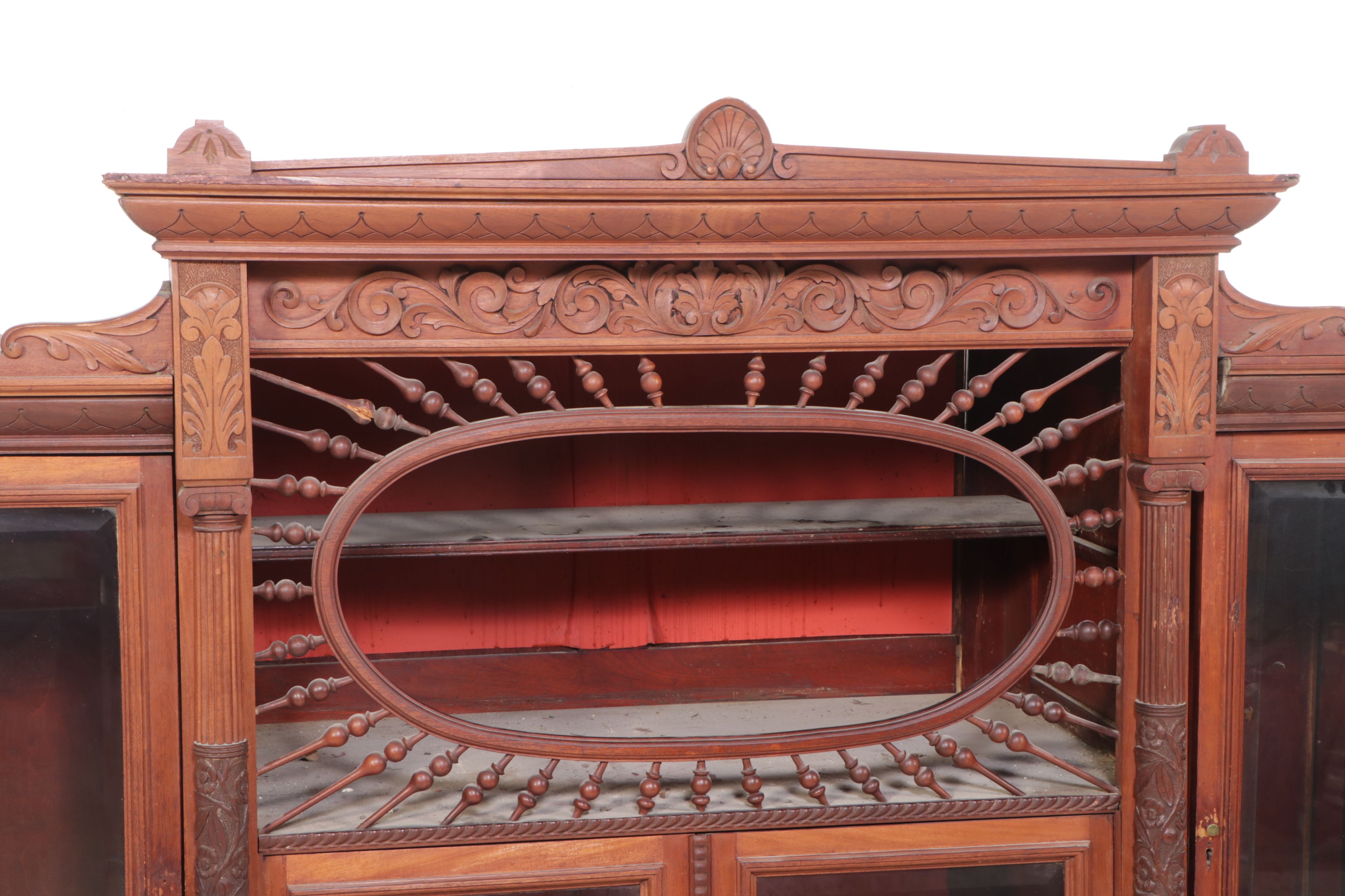 Victorian Aesthetic Movement Style Carved Wood Cabinet, Late 19th Century