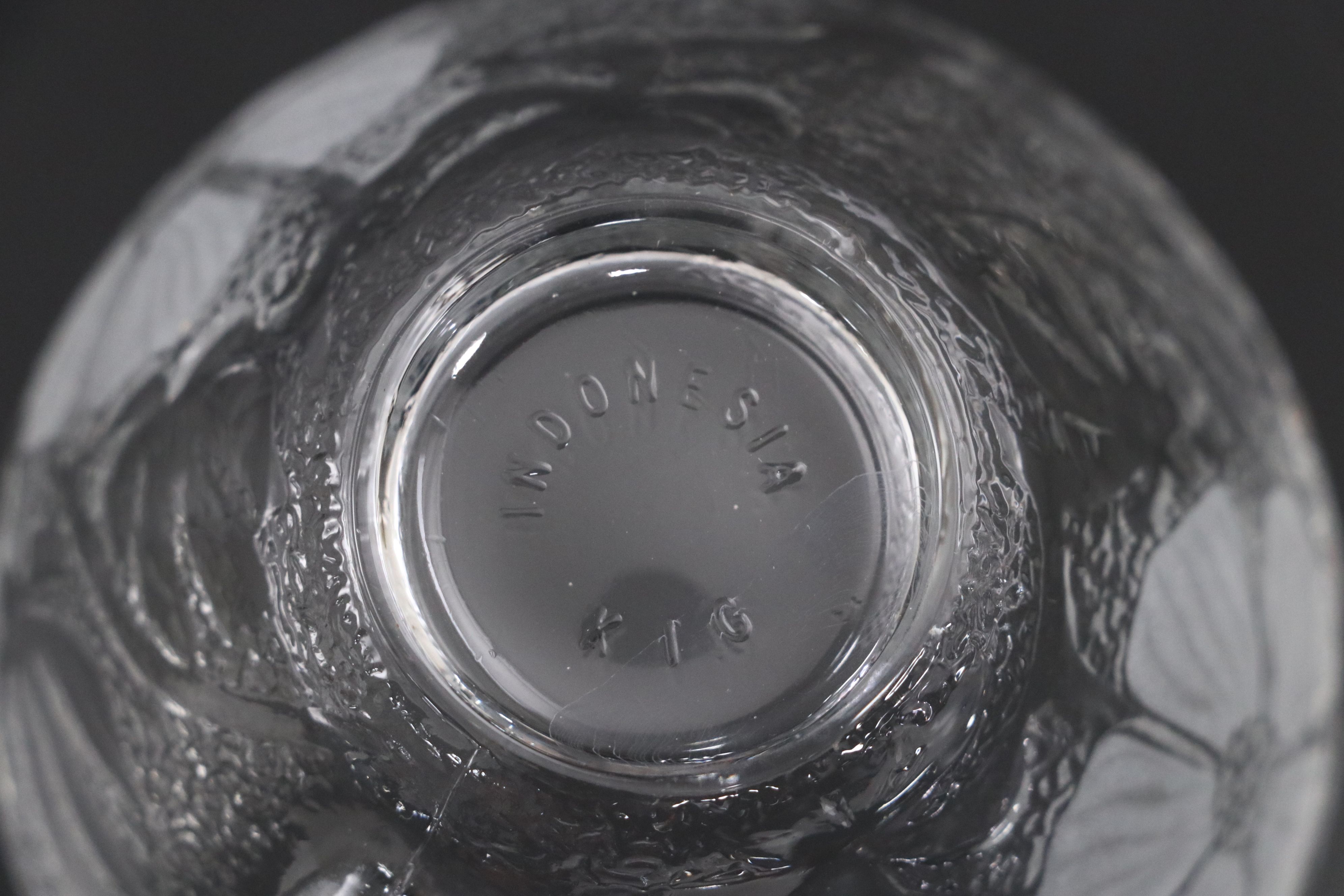 Kig Frosted Hibiscus Flower Pattern Glass Dinnerware