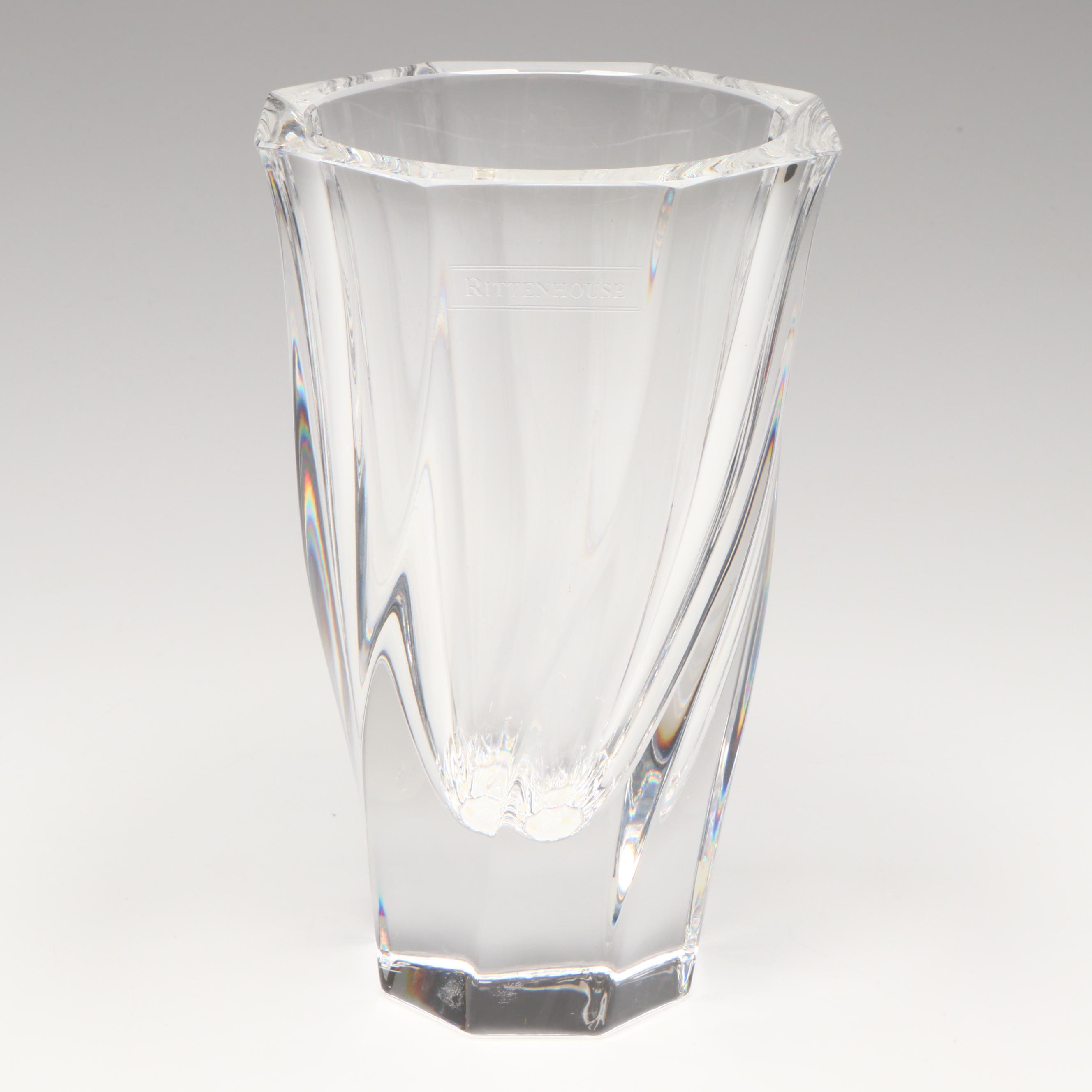 Orrefors Handmade Crystal Vases with Bohemian Style Stained Glass Gilt Vase