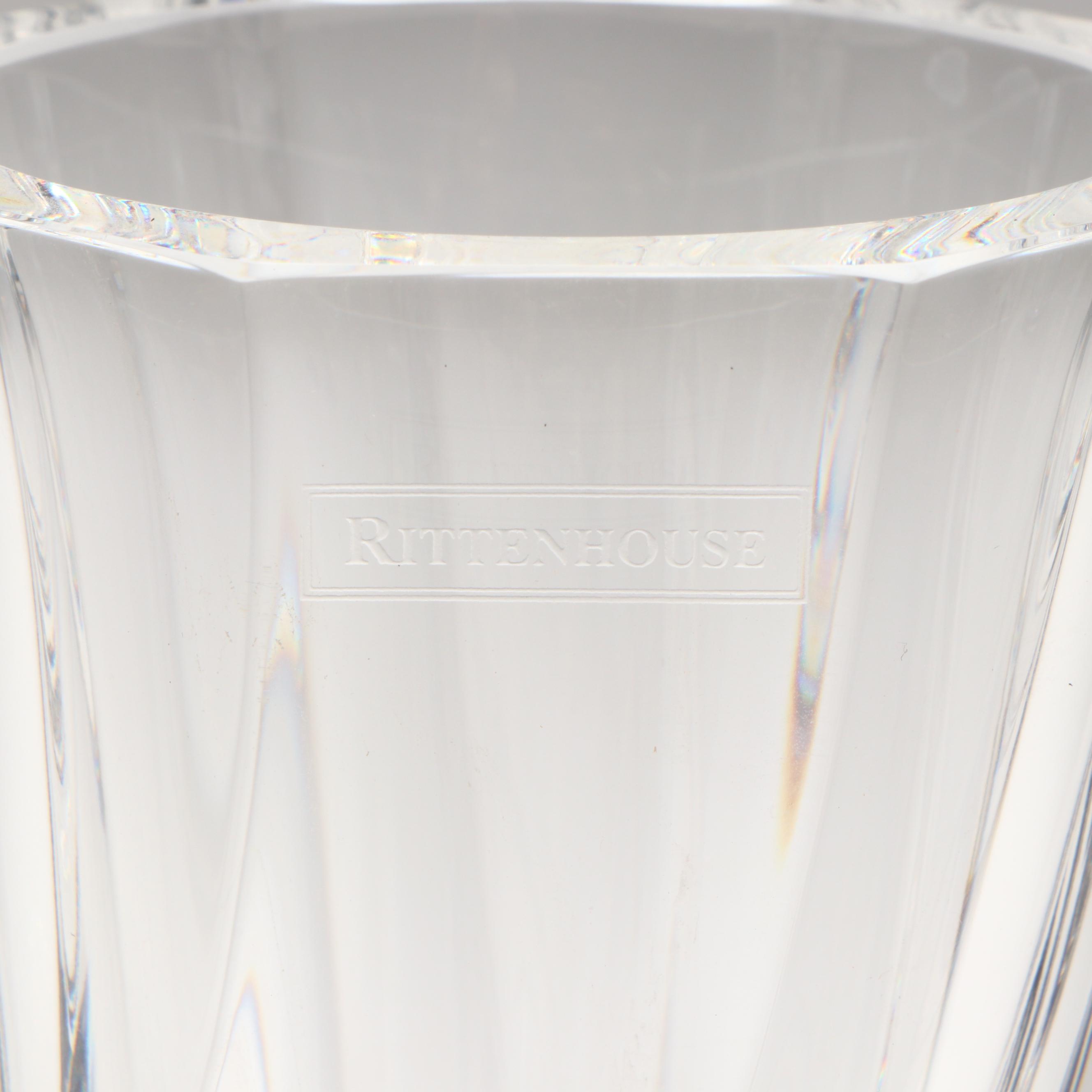 Orrefors Handmade Crystal Vases with Bohemian Style Stained Glass Gilt Vase