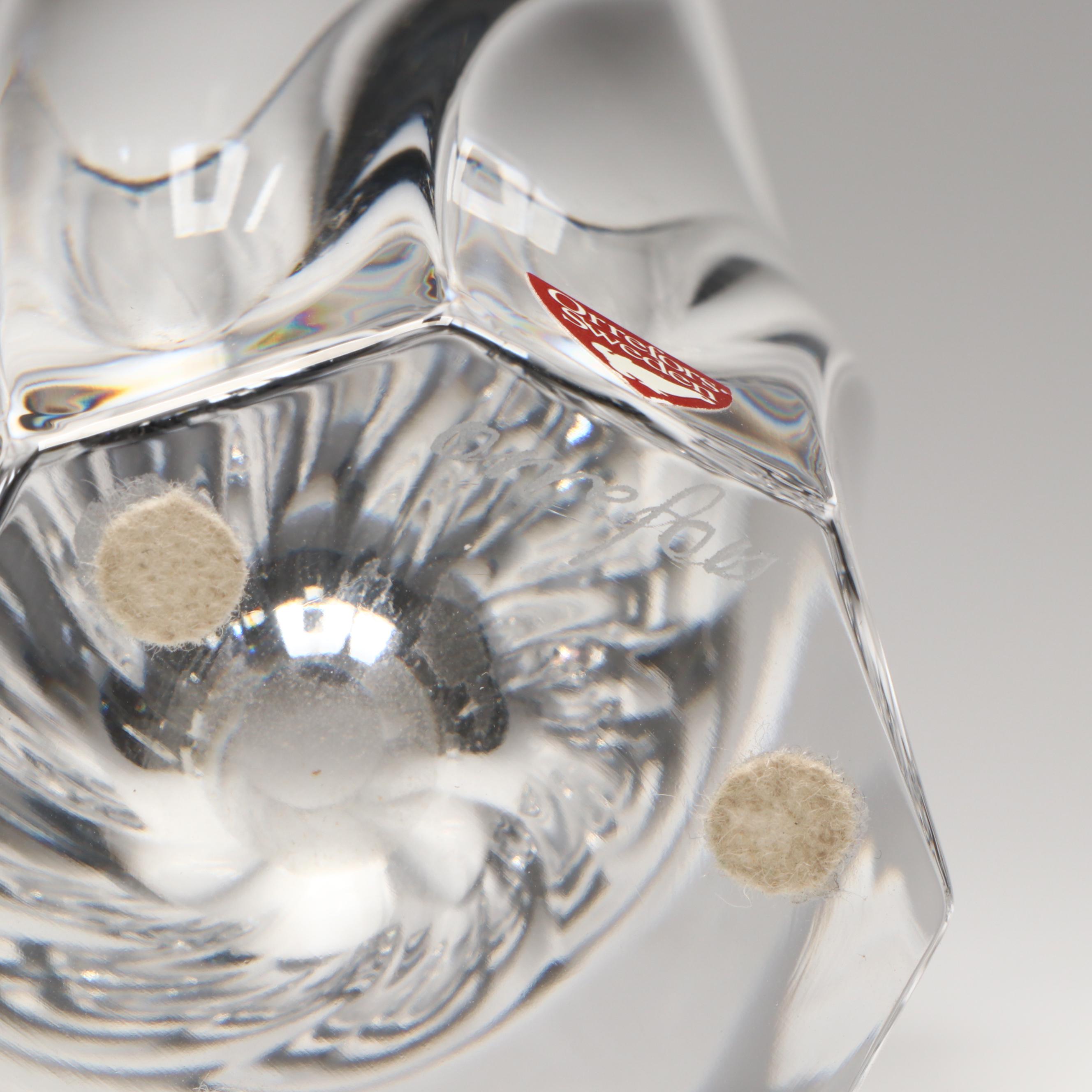 Orrefors Handmade Crystal Vases with Bohemian Style Stained Glass Gilt Vase