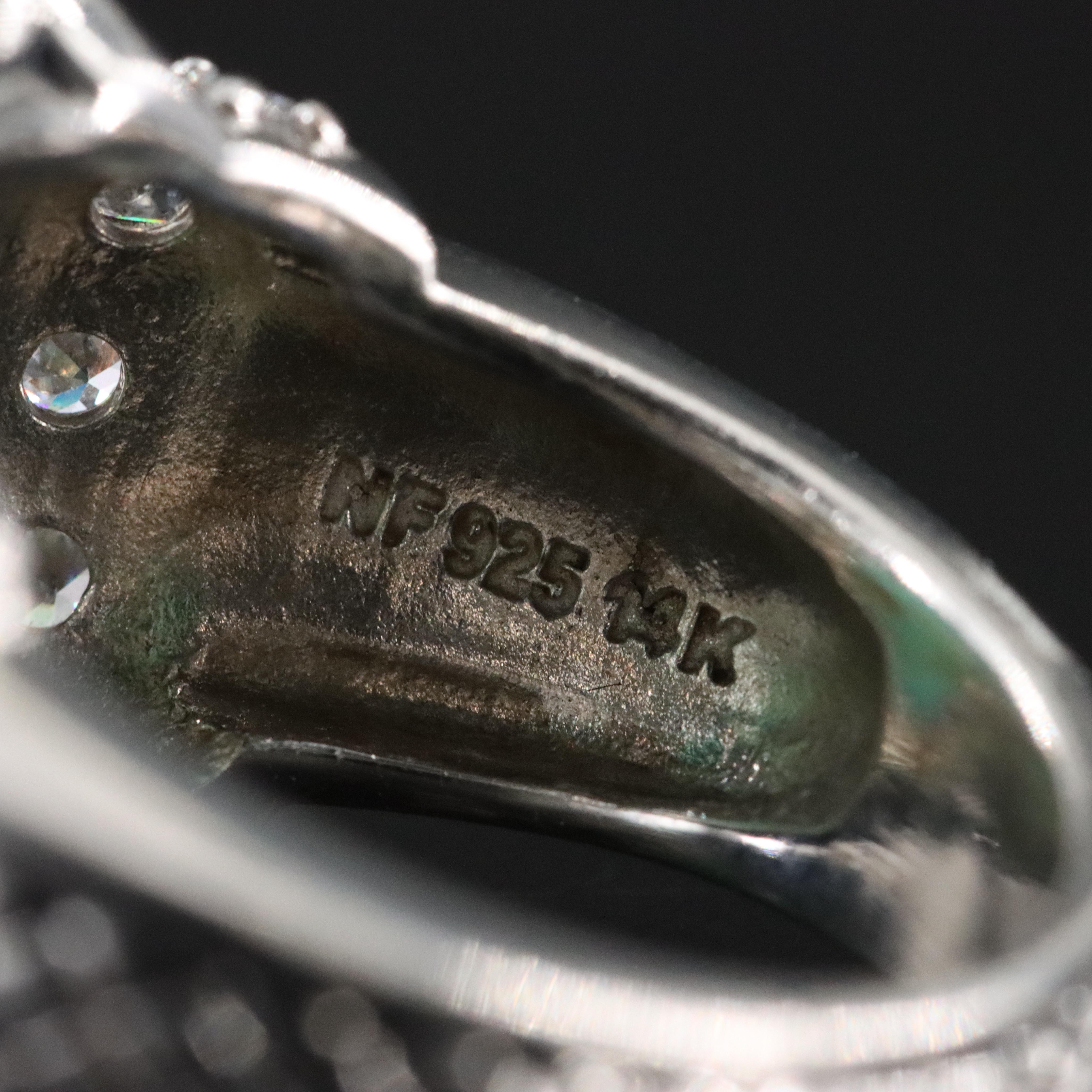 Sterling Faux Turquoise and CZ Ring with 14K Accents