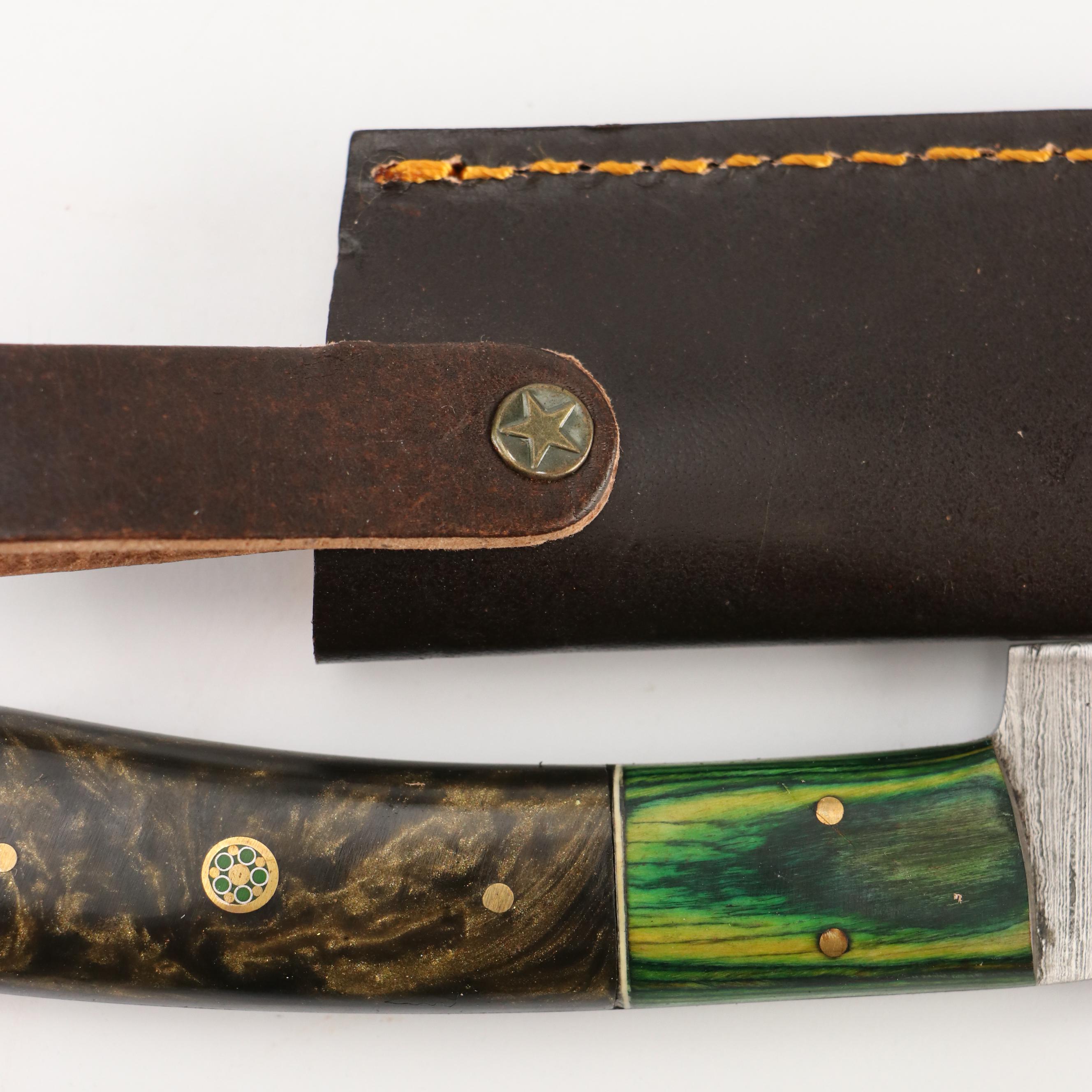 Damascus Steel Hunting Knife with Other Fixed Blade Knife