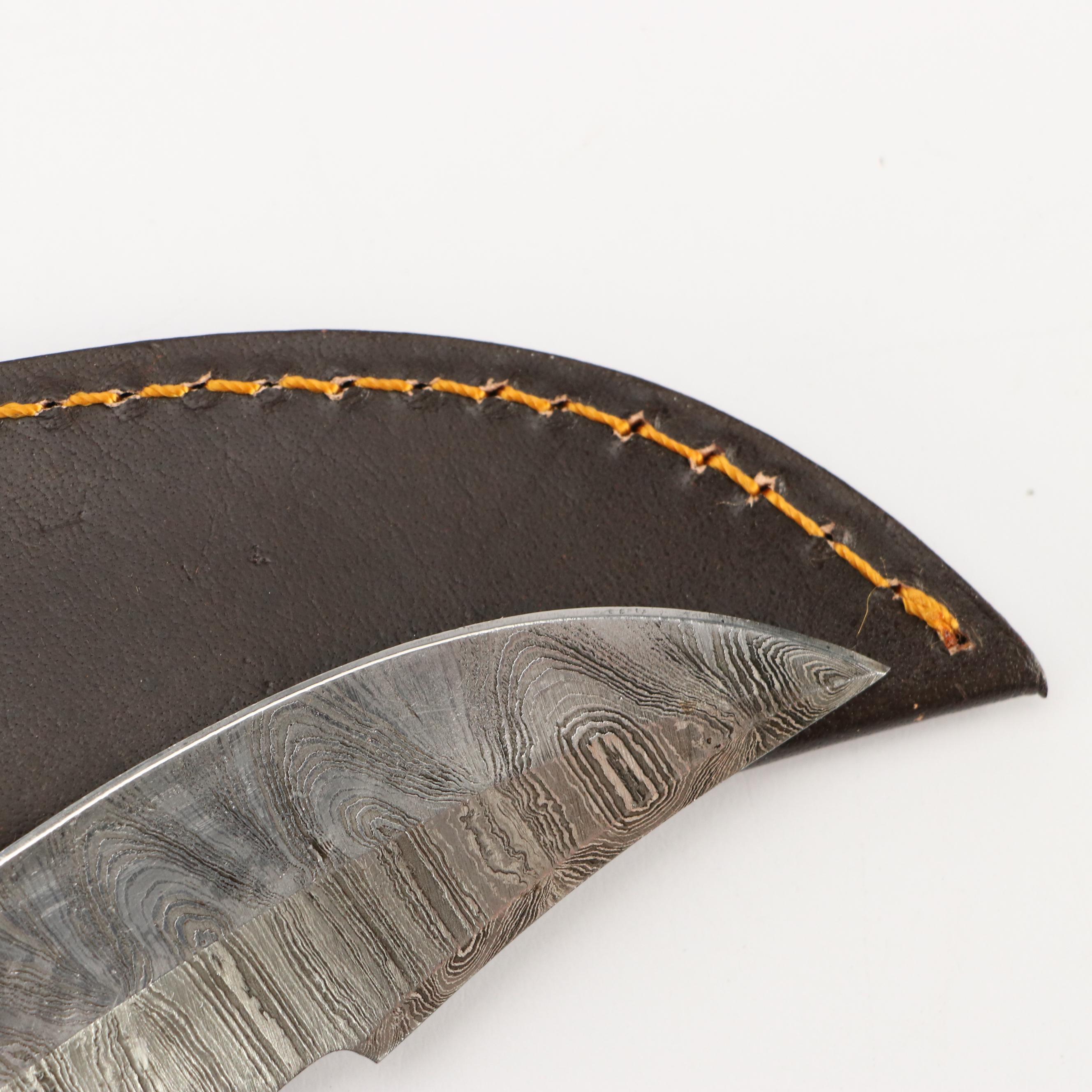 Damascus Steel Hunting Knife with Other Fixed Blade Knife