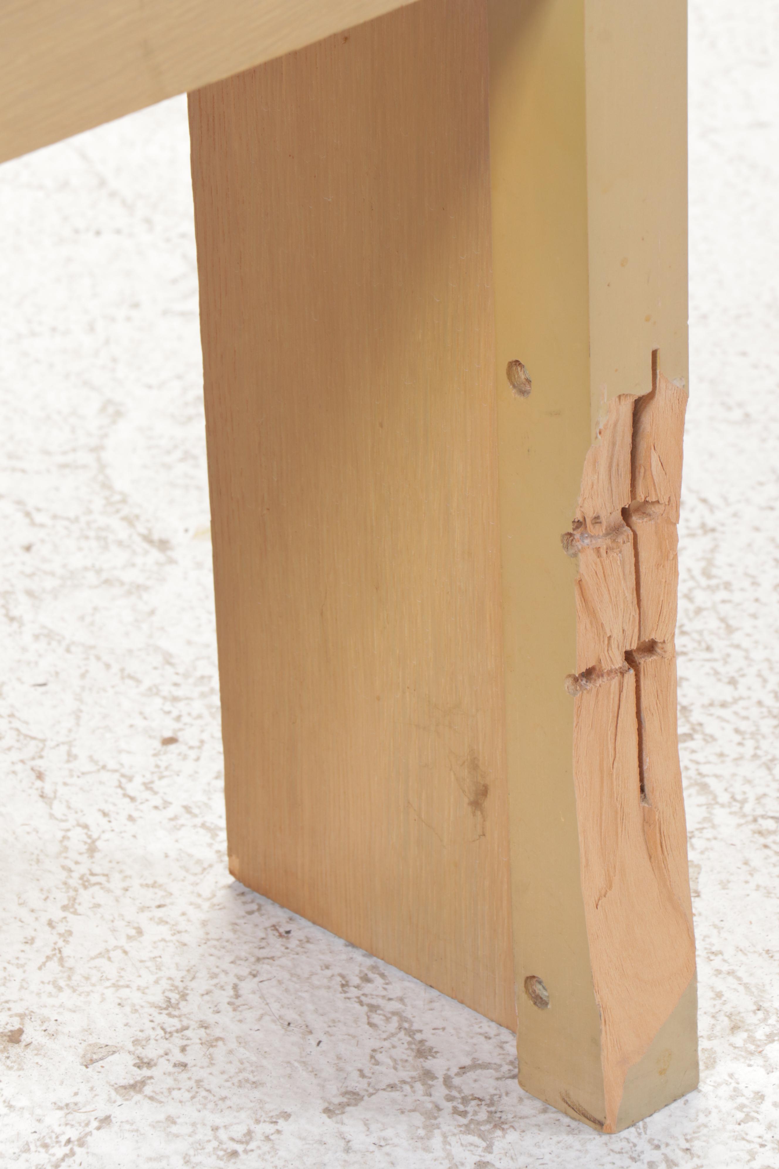 Mid Century Modern Oak Full Size Headboard and Two Nightstands