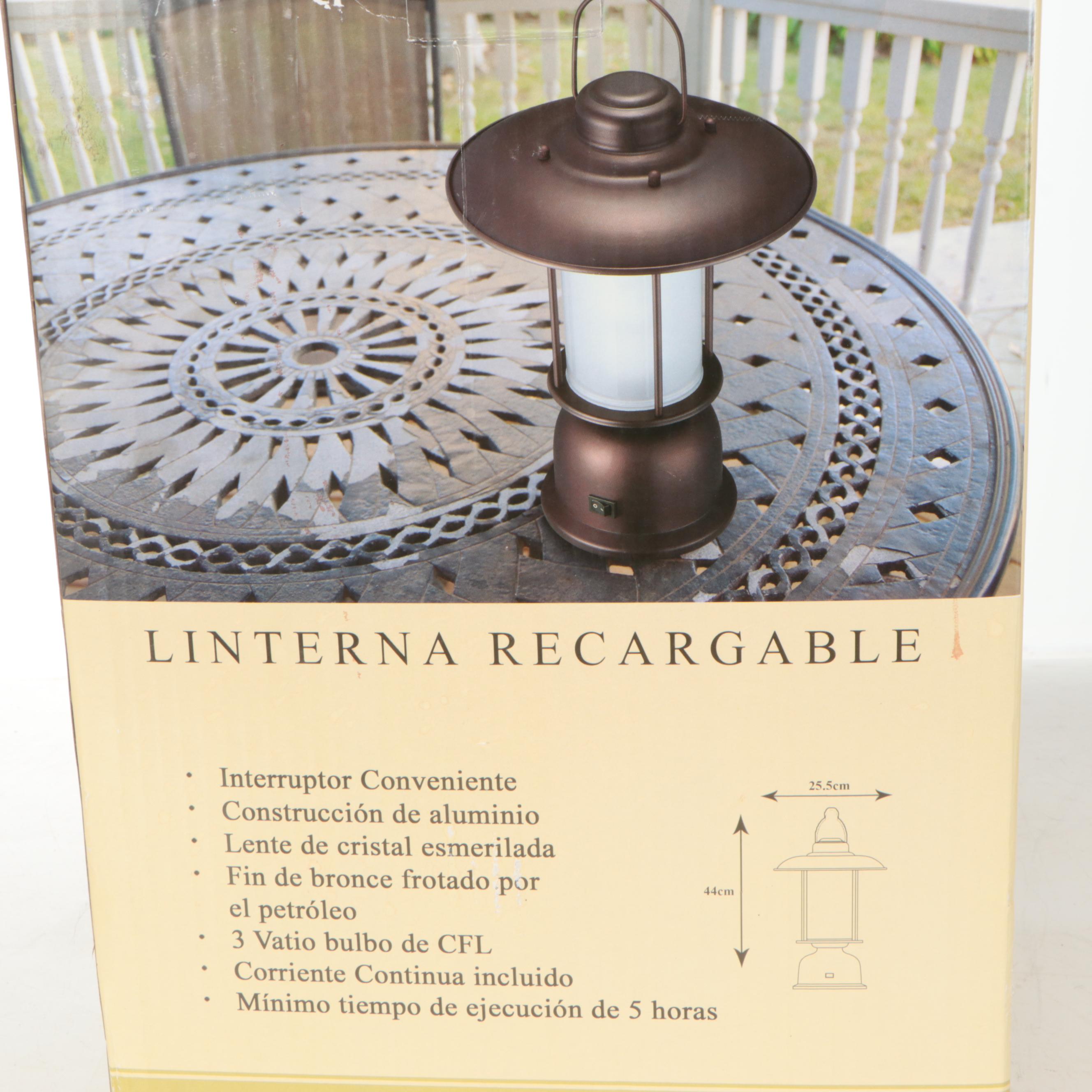 Rubbed Bronze Finish Rechargeable Lanterns