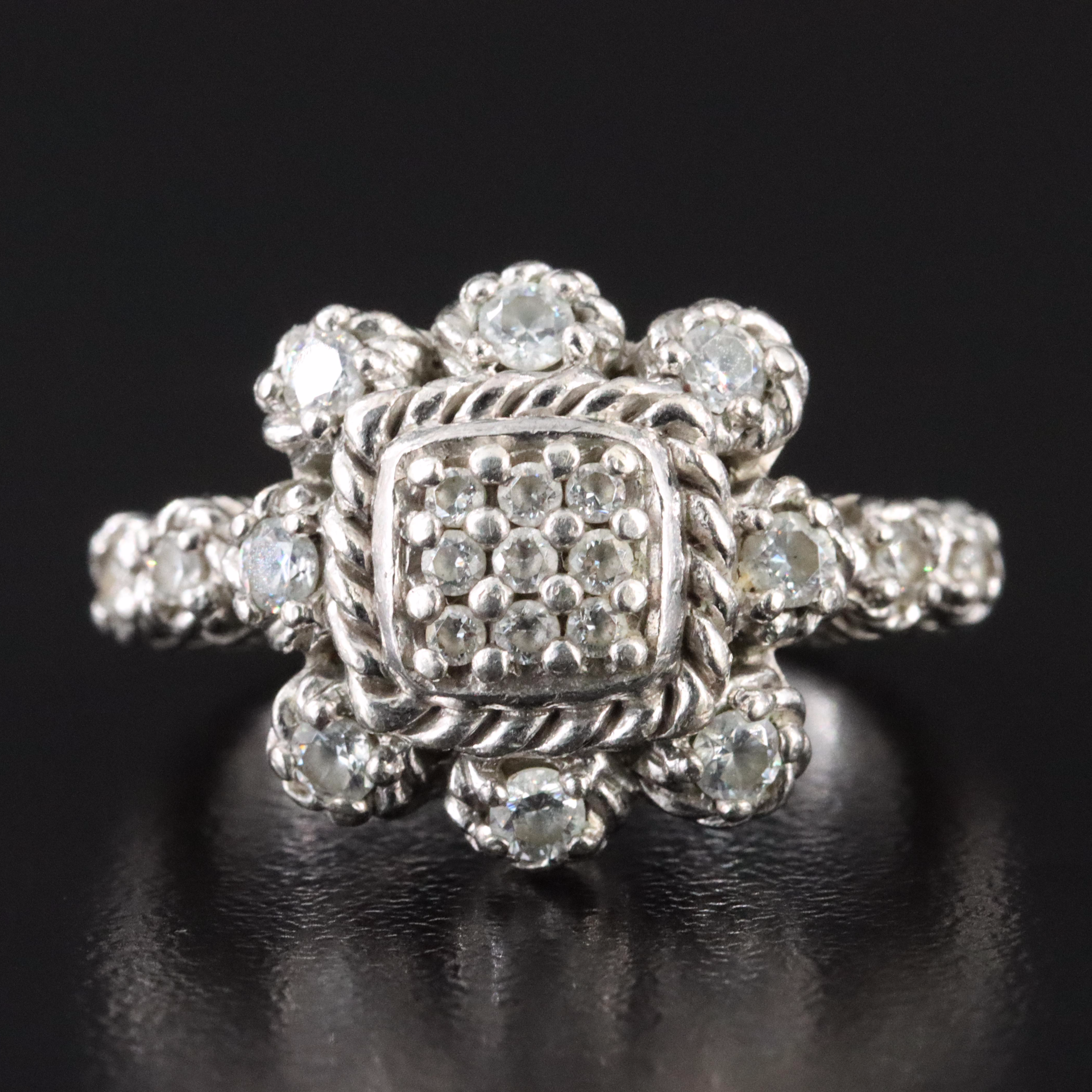 Judith Ripka Sterling CZ Ring