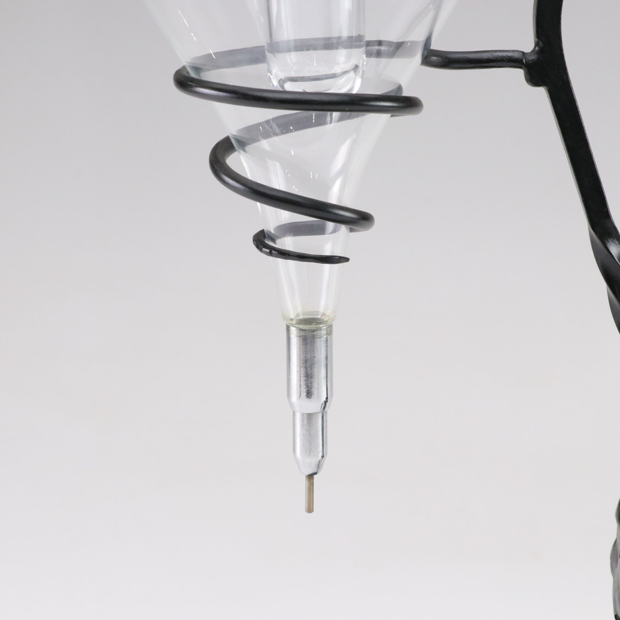 Etched Glass Wine Aerator with Ice Liner and Wrought Iron Stand