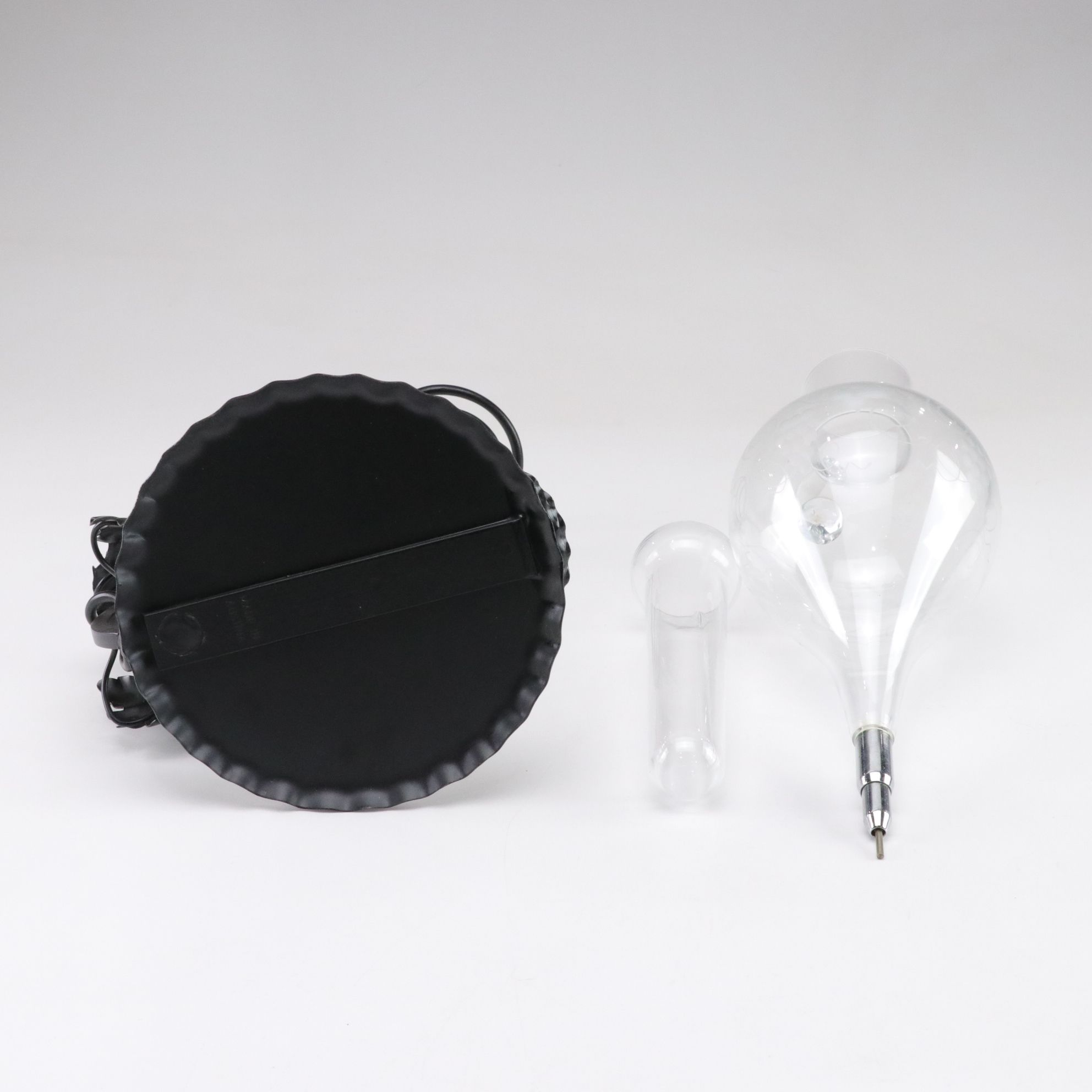 Etched Glass Wine Aerator with Ice Liner and Wrought Iron Stand