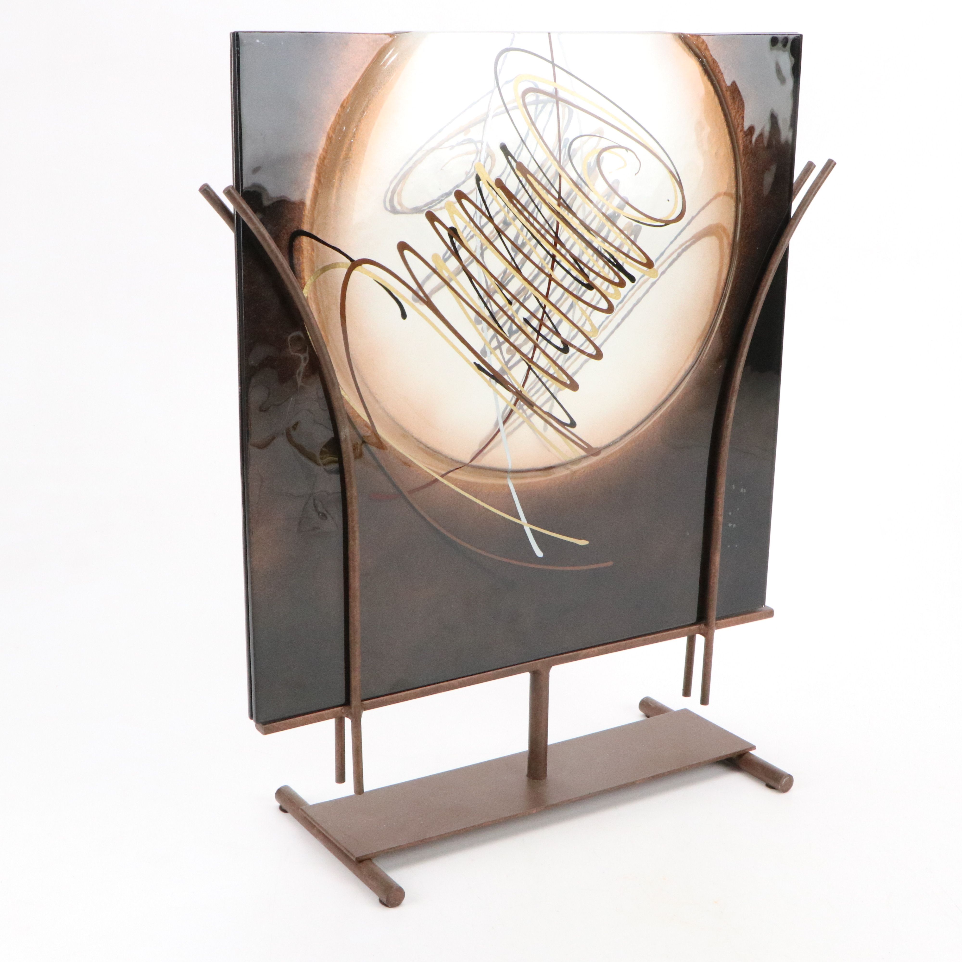 Abstract Art Glass Thin Panel Vase, 2007