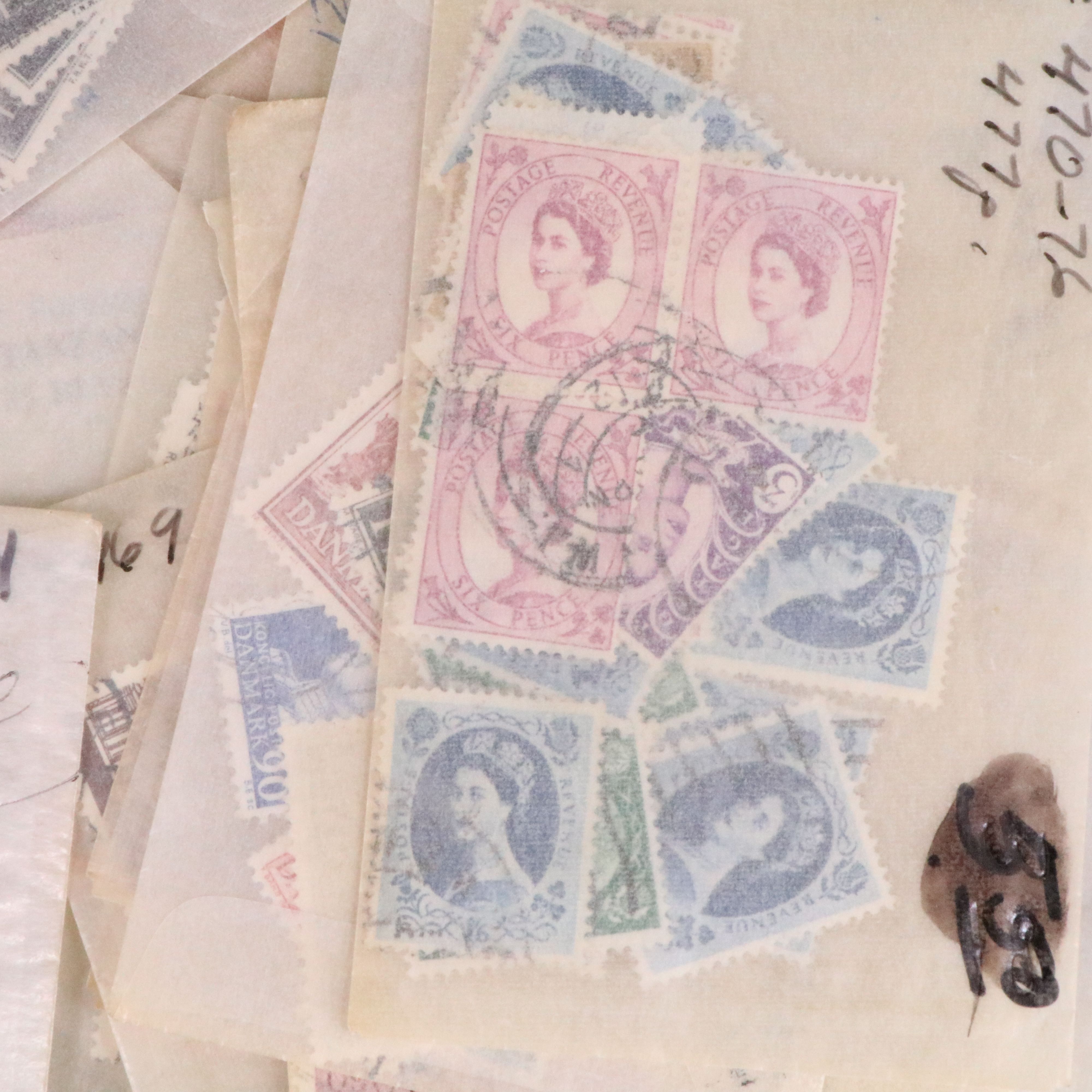 Collection of Vintage World Postage Stamps