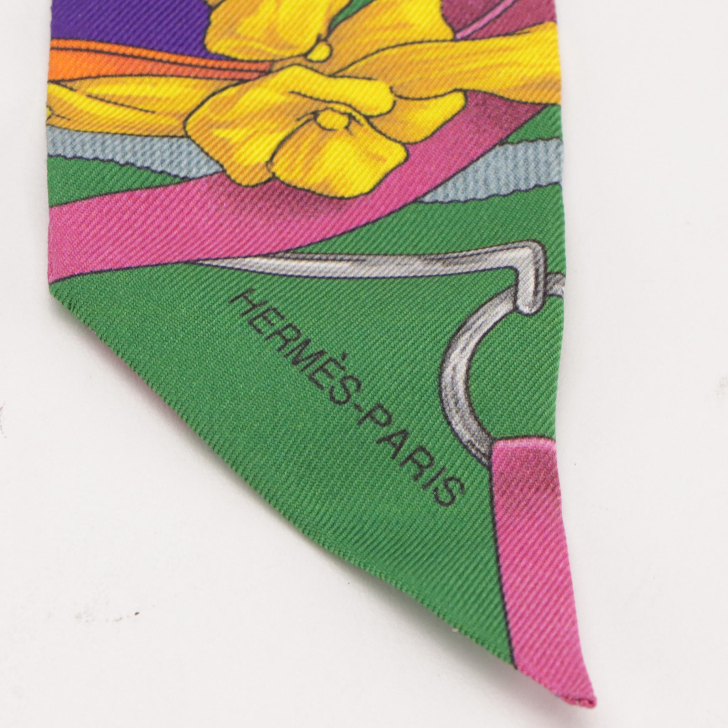 Hermès "Grand Manège" Multicolor Silk Twilly in Box