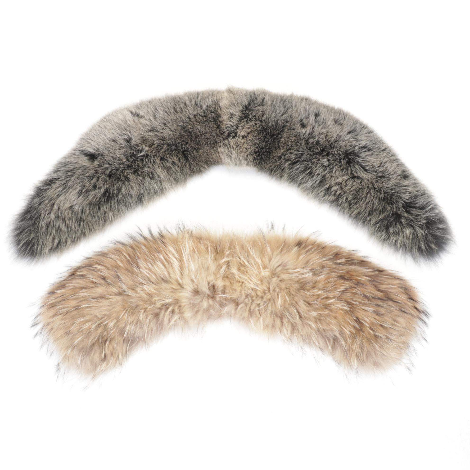 Silver Fox Fur and Wolf Fur Shawl Collars