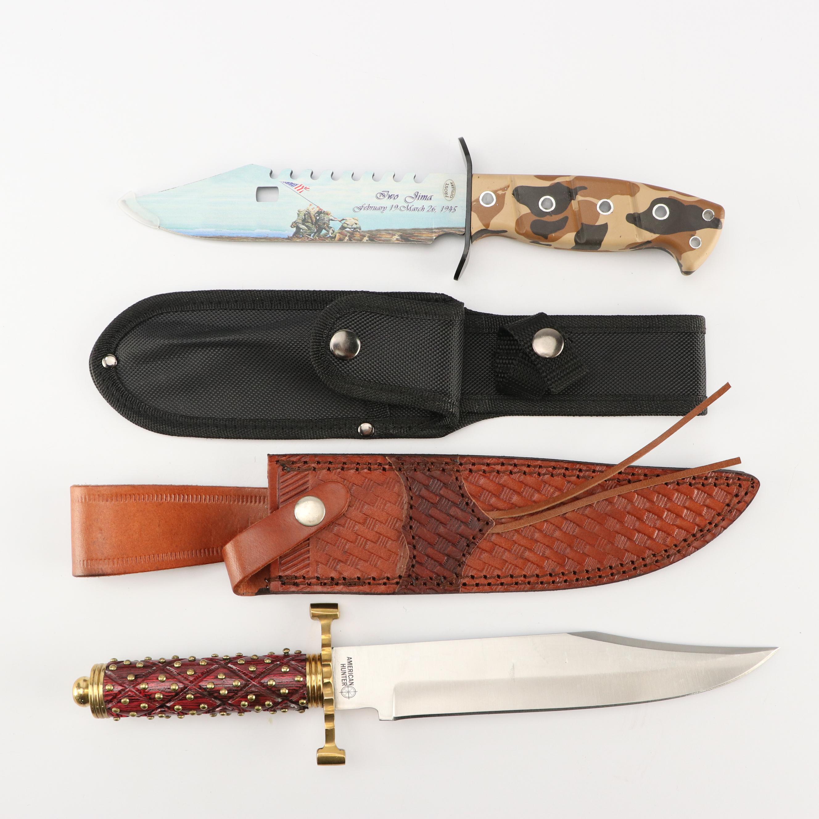 American Hunter and Frost Cutlery Iwo Jima Commemorative Fixed Blade Knives