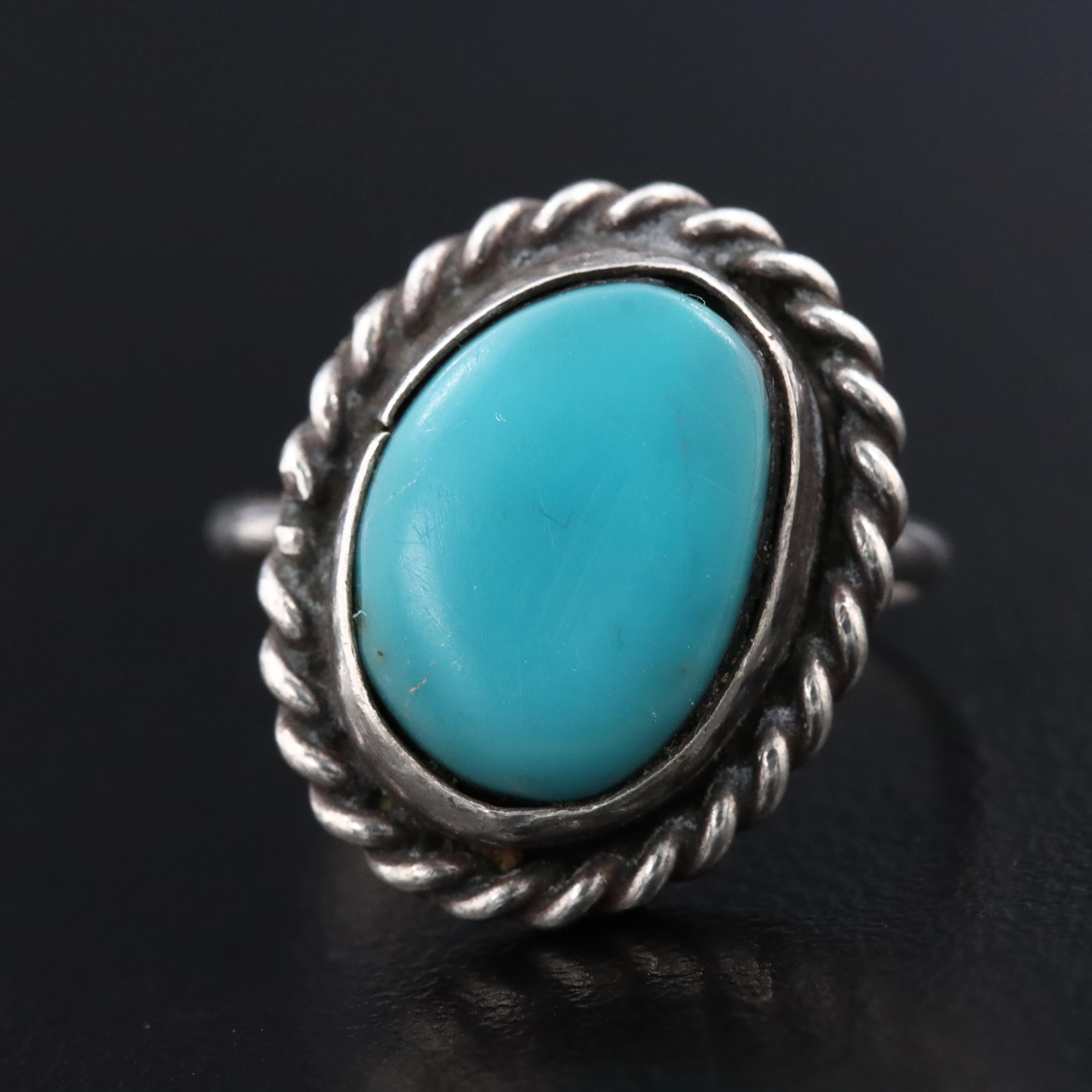 Sterling Faux Turquoise Ring