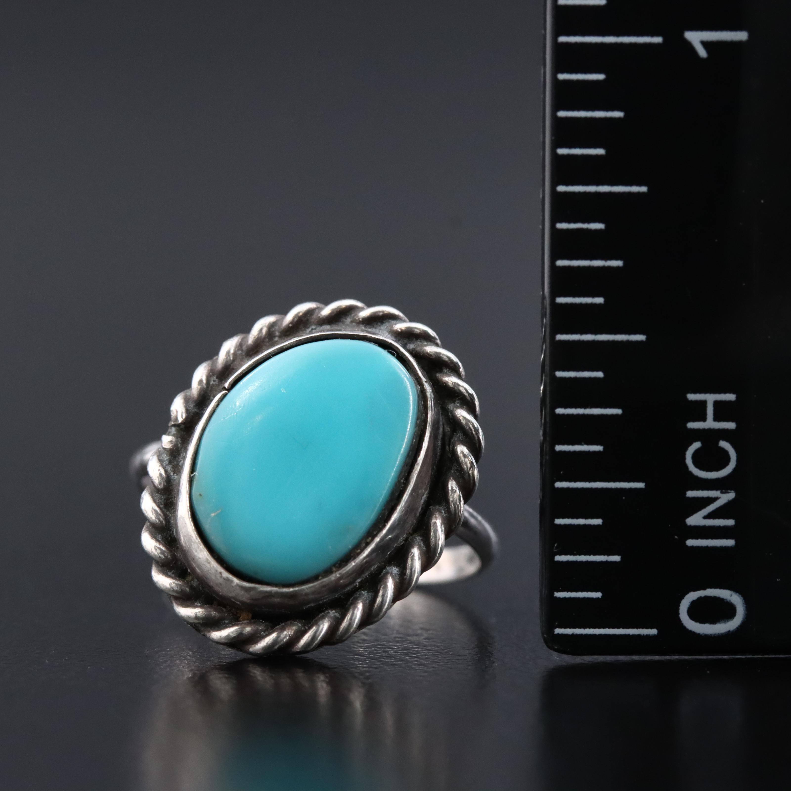 Sterling Faux Turquoise Ring