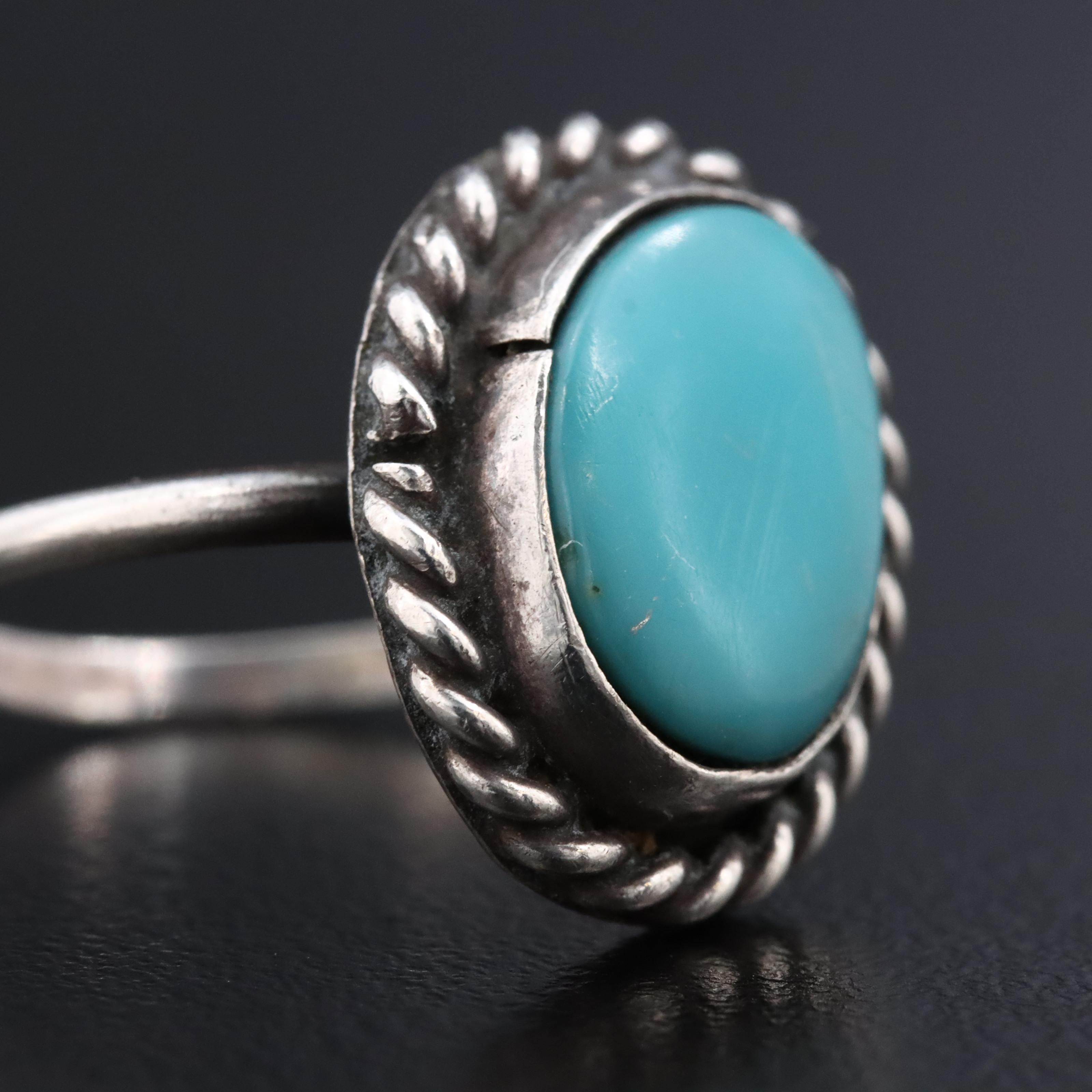 Sterling Faux Turquoise Ring