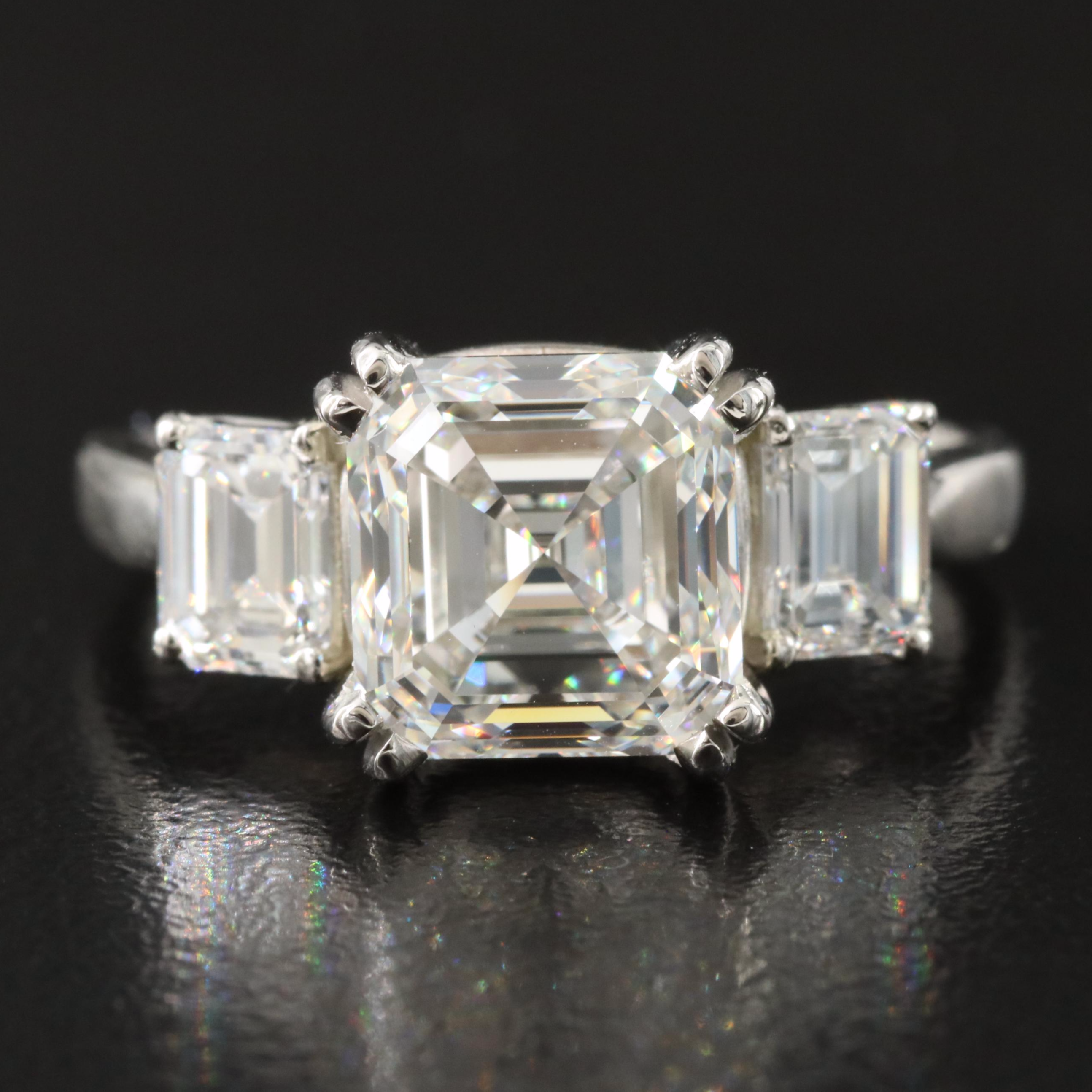 Platinum 5.13 CTW Diamond Ring with GIA Report